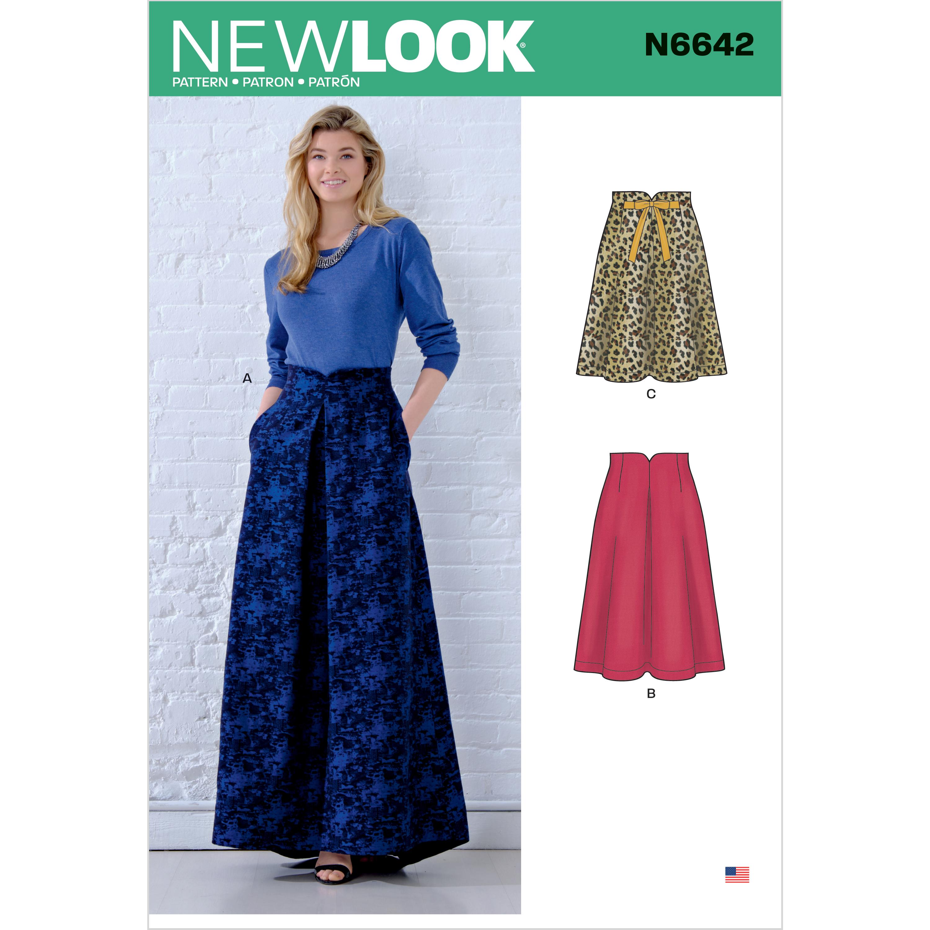 New Look Sewing Pattern N6642 Misses' Raised Waist Skirts