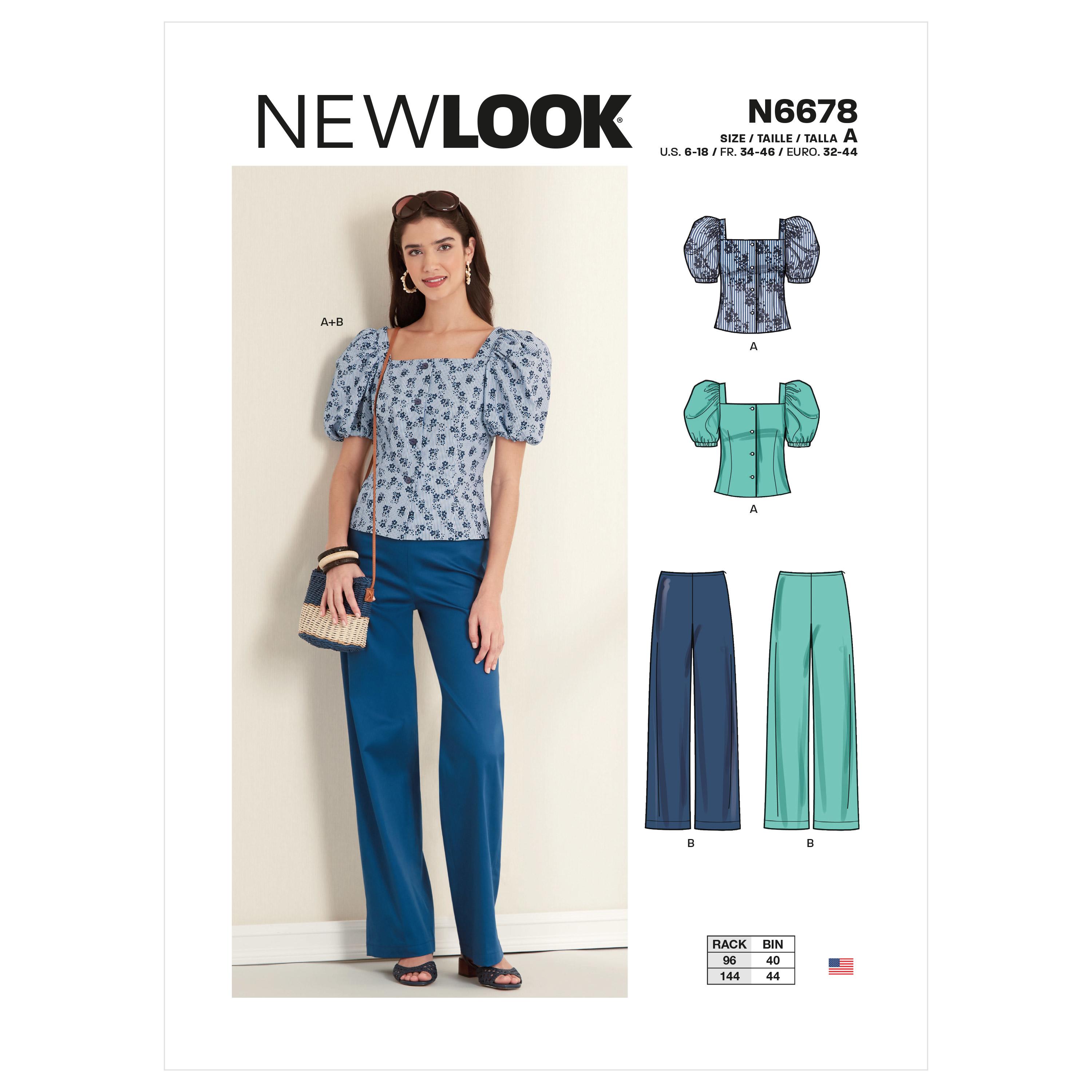 New Look Sewing Pattern N6678 Misses' Top and Trousers
