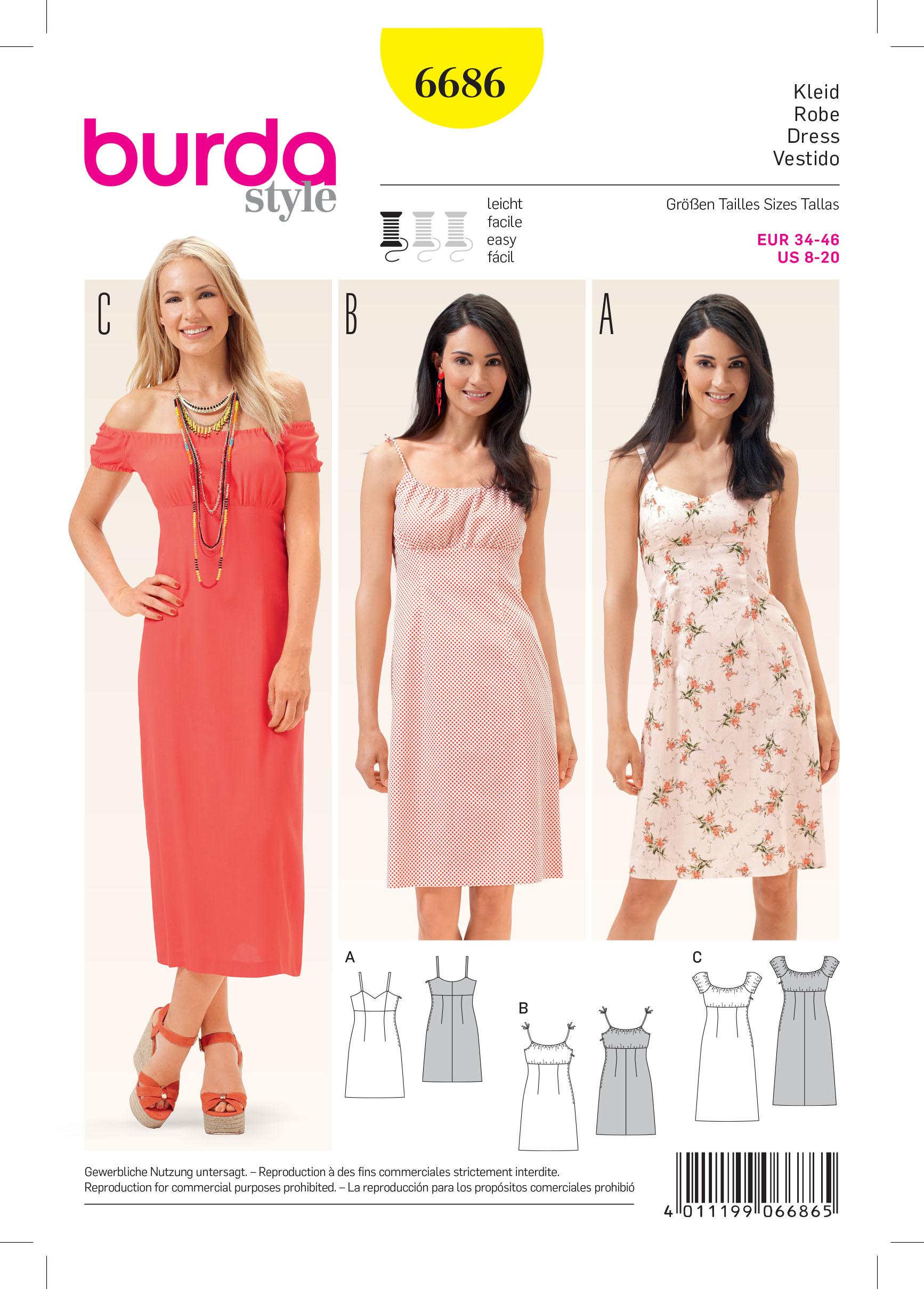 Burda B6686 Women's Dress Sewing Pattern