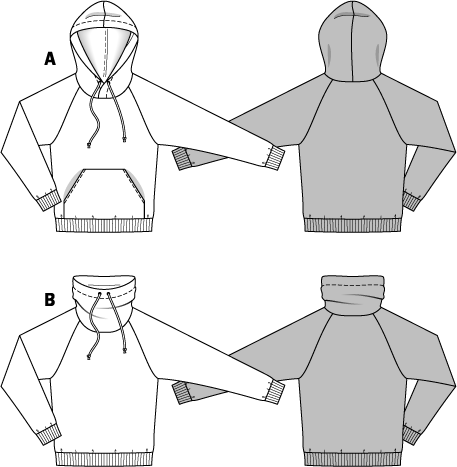 Burda B6718 Men's Pullover Hoodie Sewing Pattern