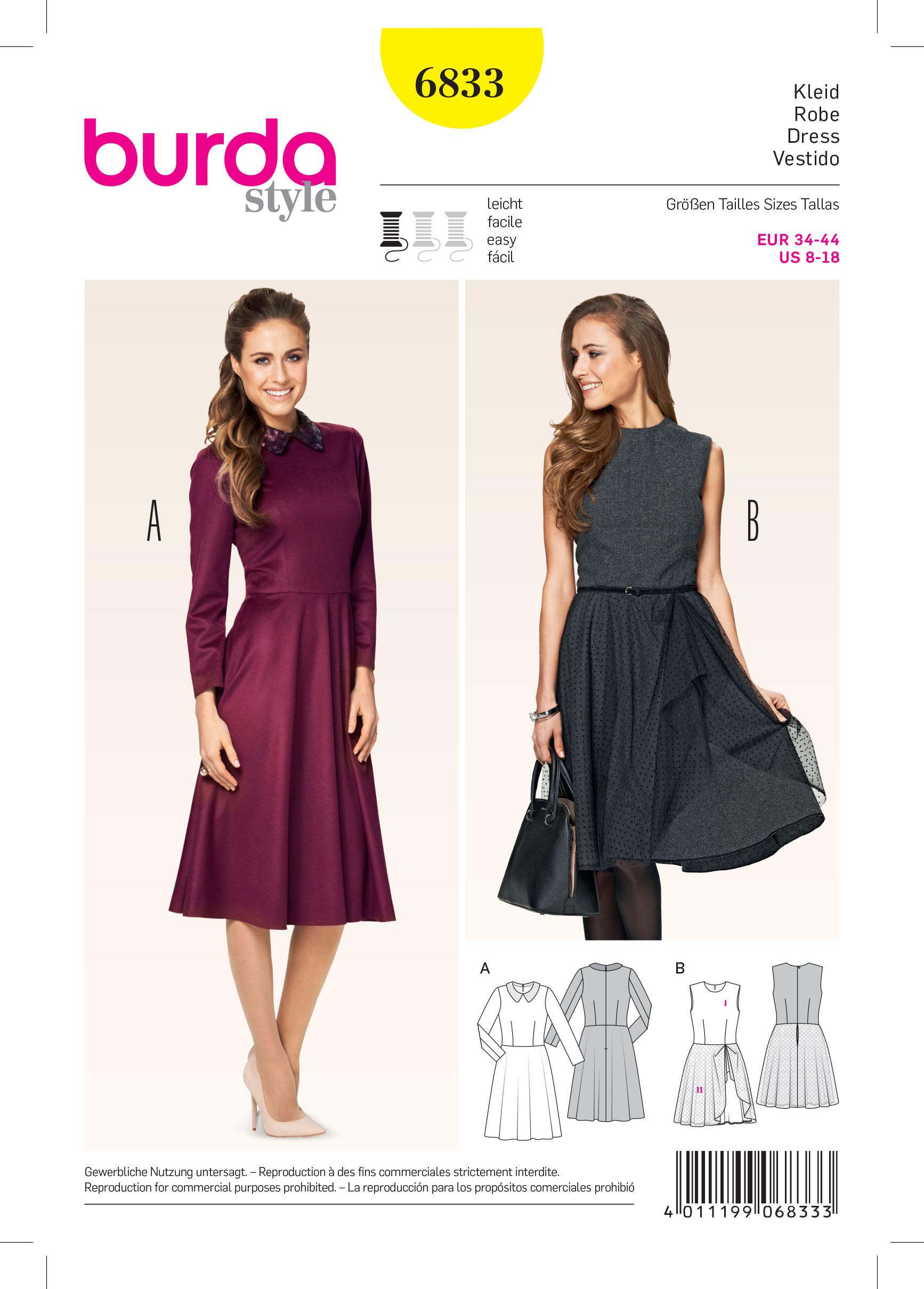Burda B6833 Dress Sewing Pattern