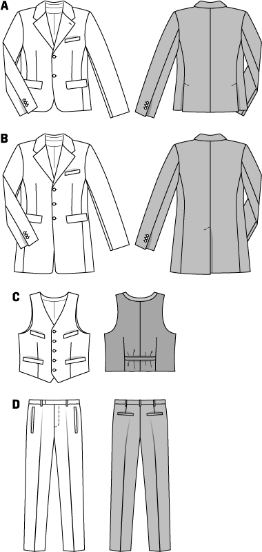 Burda B6871 Menswear Sewing Pattern