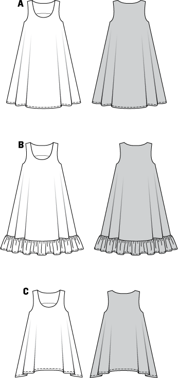 Burda B7390 Dress & Tunic Sewing Pattern