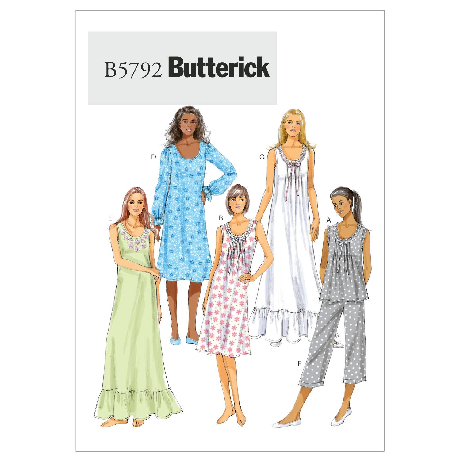 Butterick B5792 Misses' Top, Gown and Pants