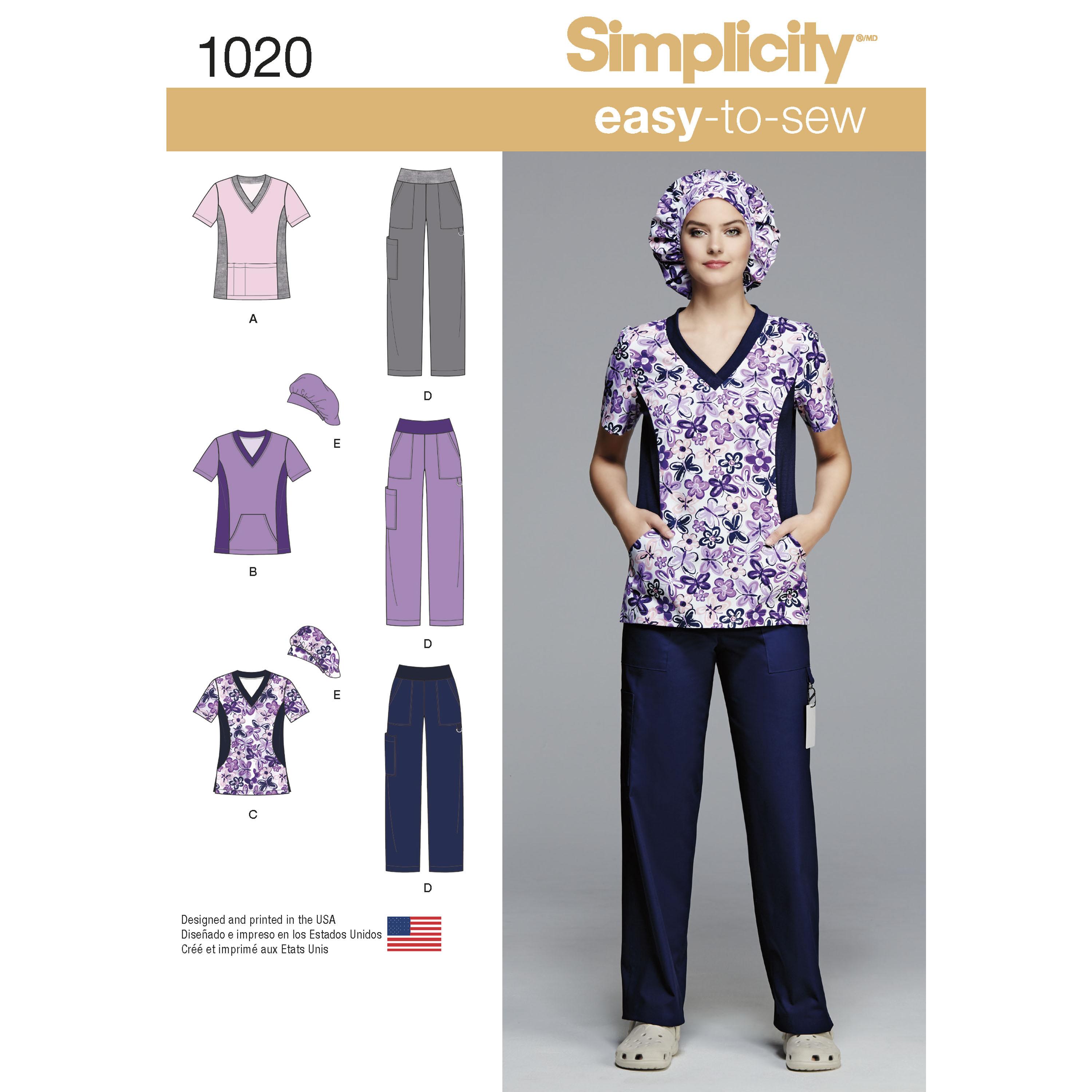 Simplicity S1020 Women's and Plus Size Scrubs