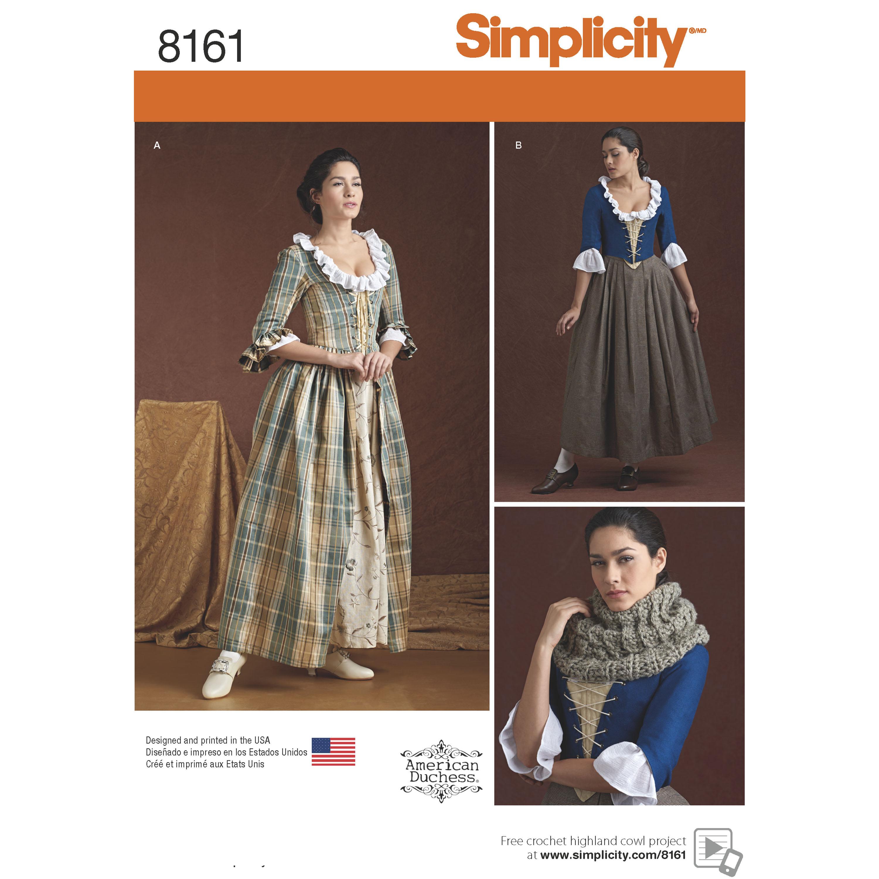 Simplicity S8161 Women's 18th Century Costumes