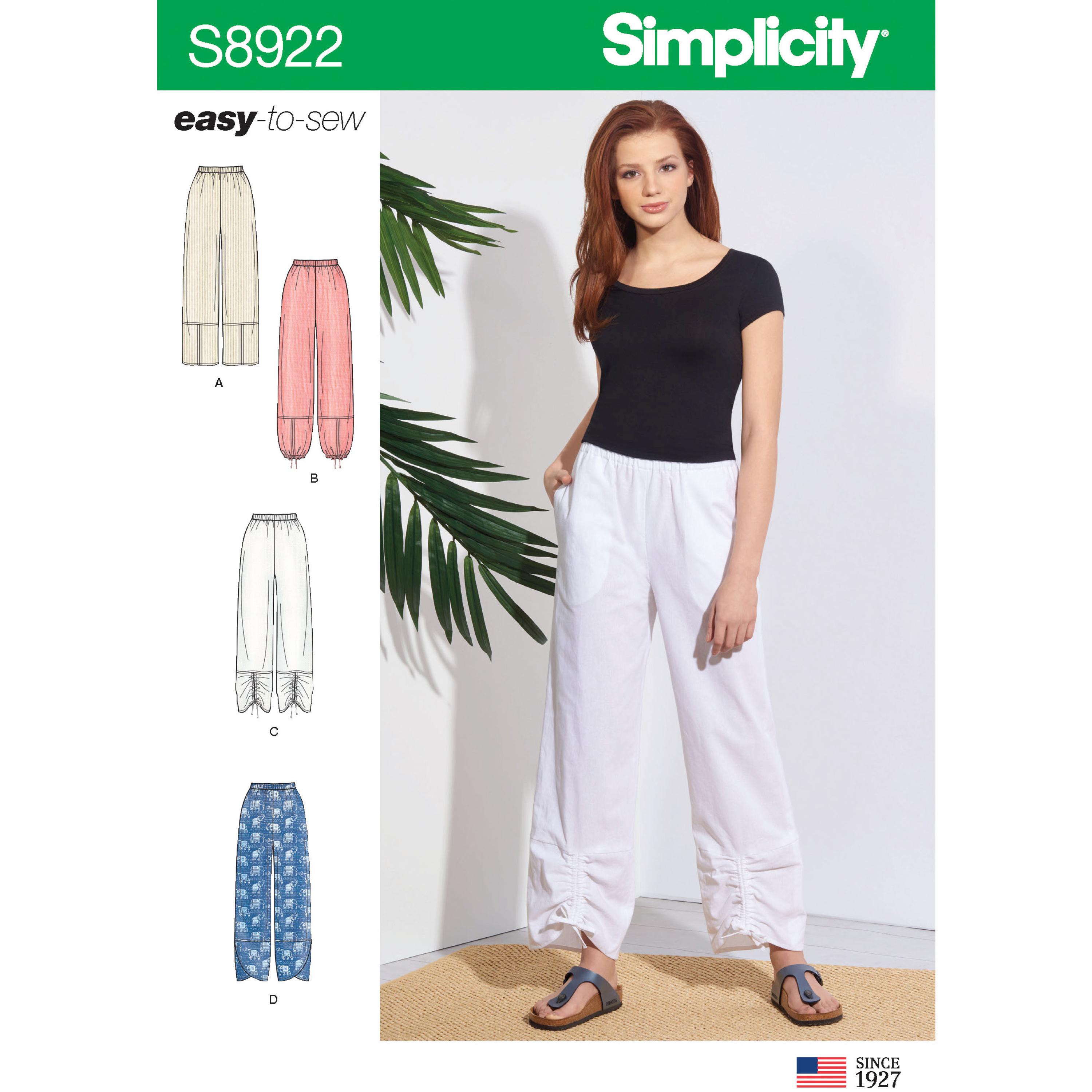 Simplicity S8922 Misses' Pull-On Pants