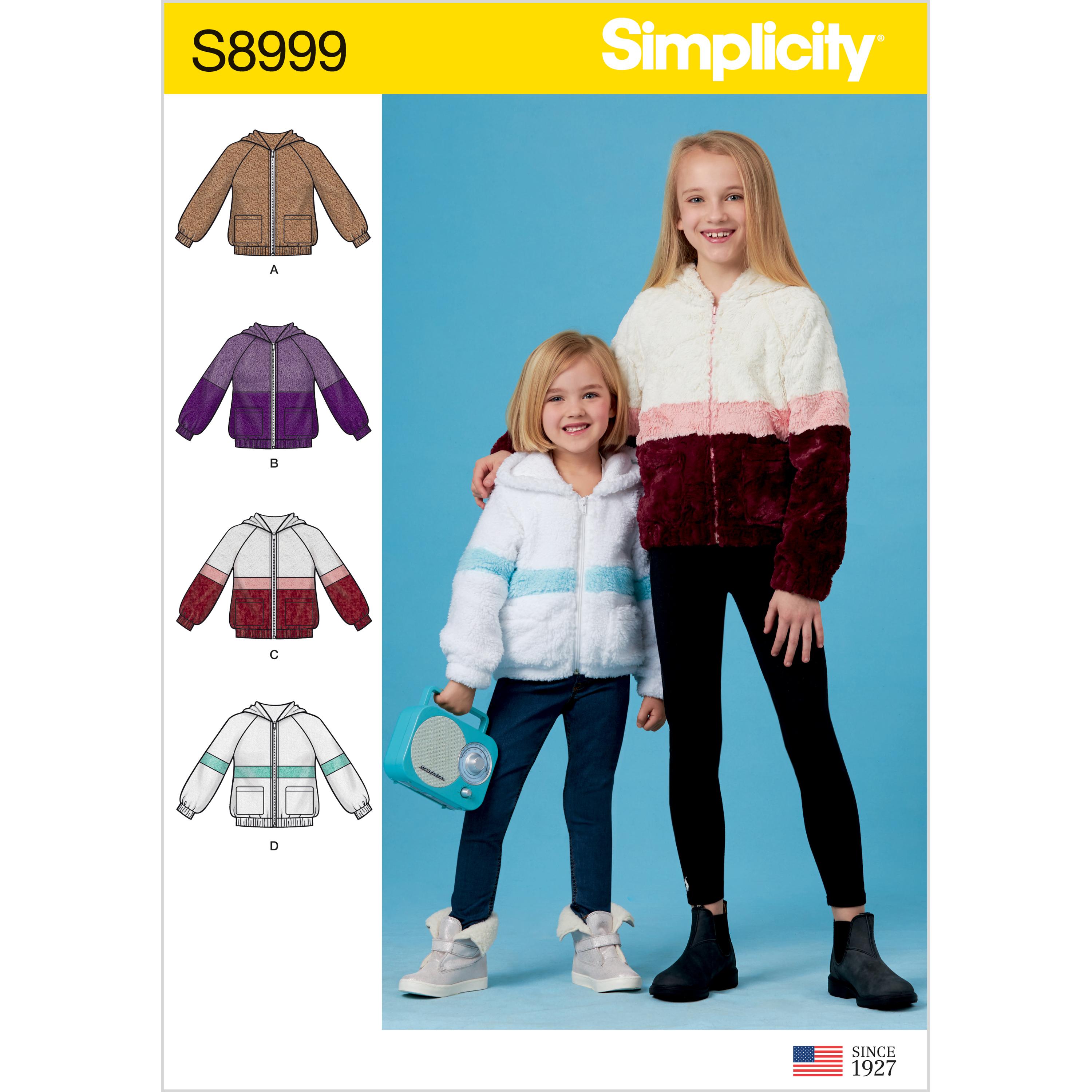 Simplicity S8999 Children's and Girls' Knit Hooded Jacket