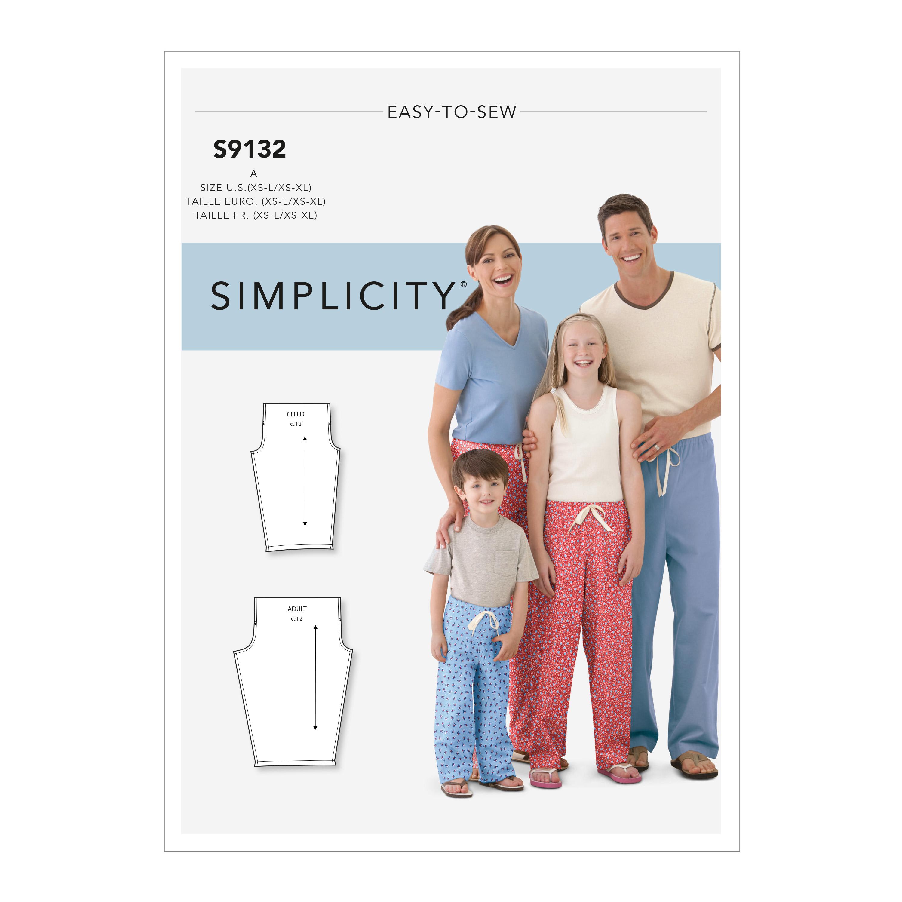 Simplicity S9132 Unisex Sleepwear