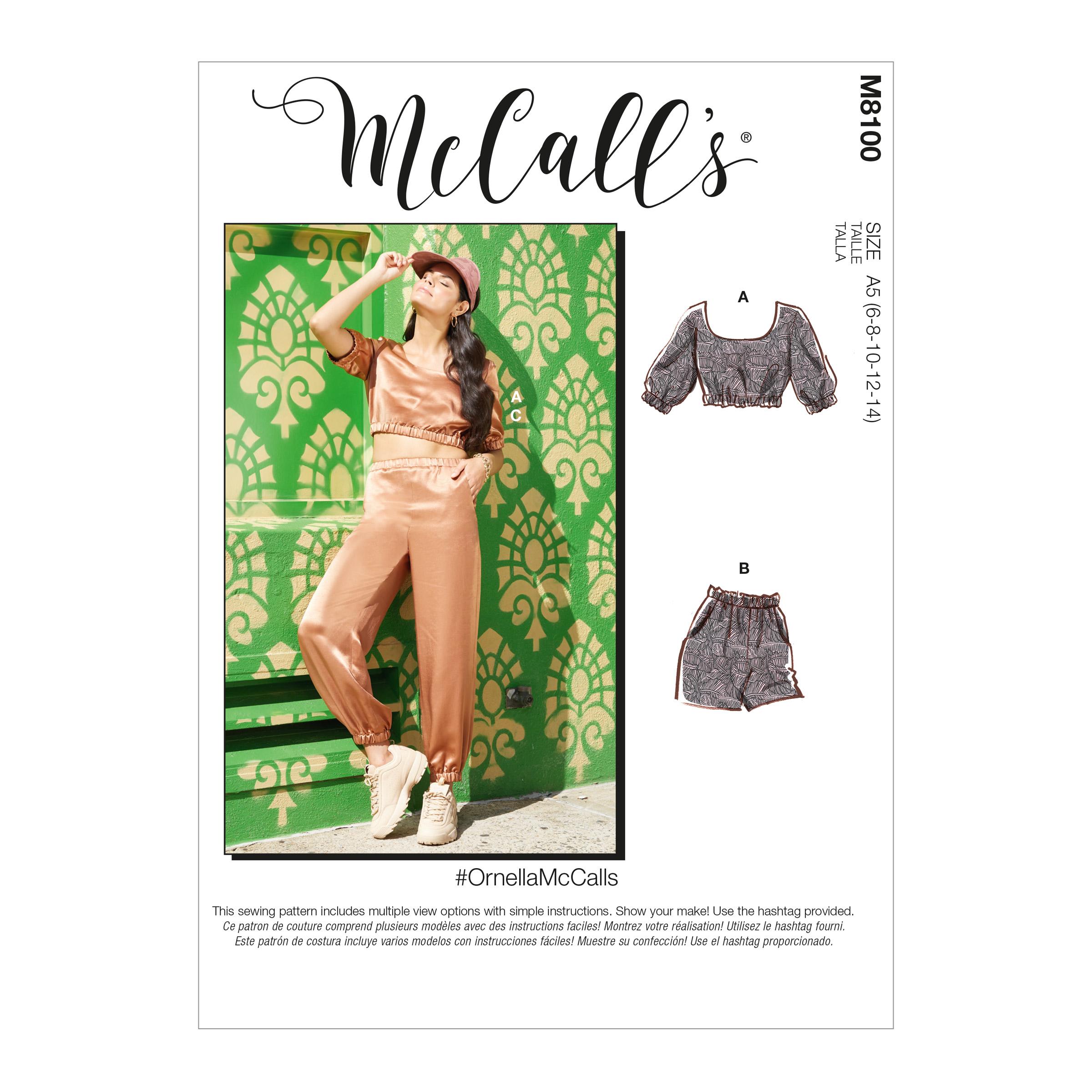 McCalls M8100 #OrnellaMcCalls - Misses' Top, Shorts & Pants