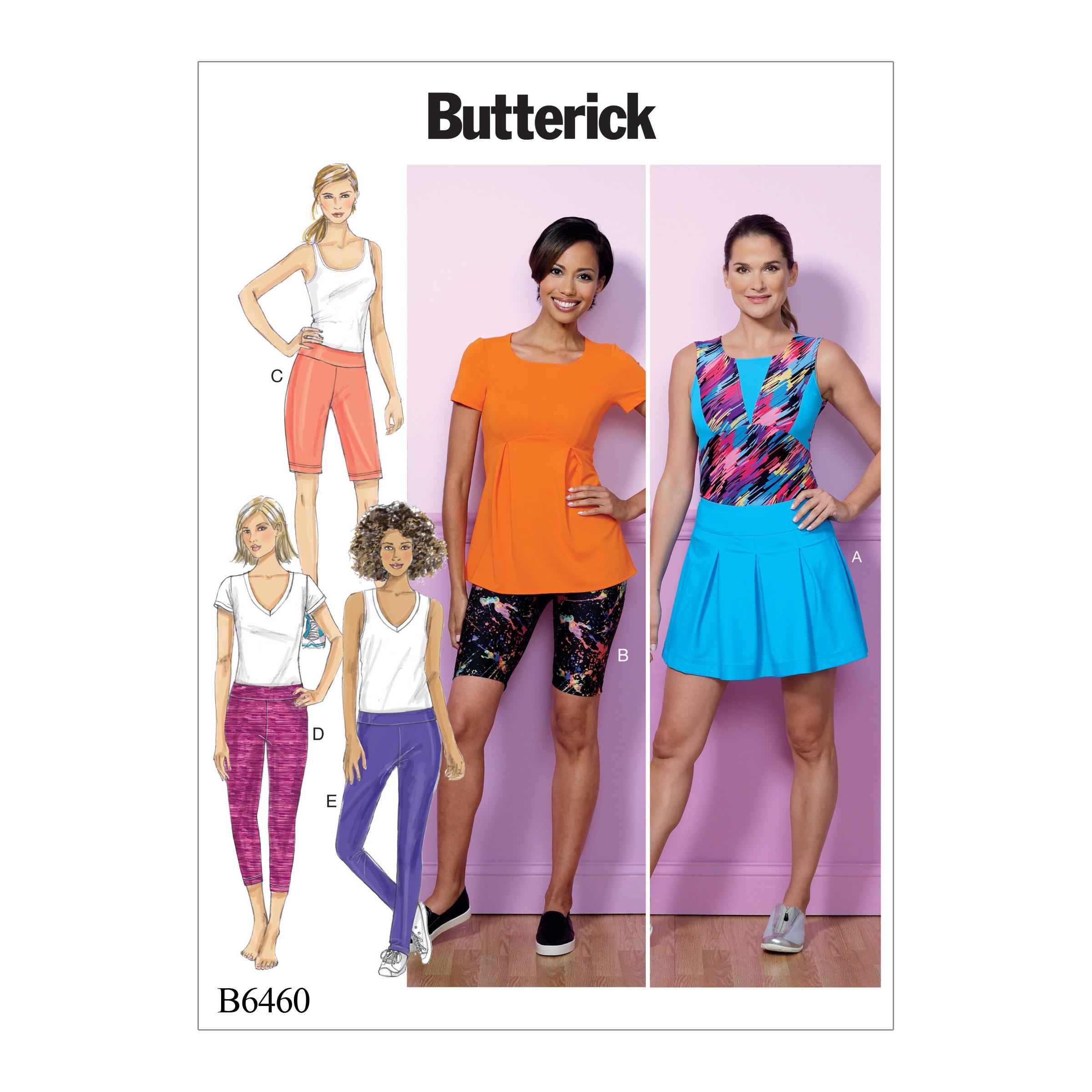 Butterick B6460 Misses' Pleated Skort, and Pull-On Shorts and Pants