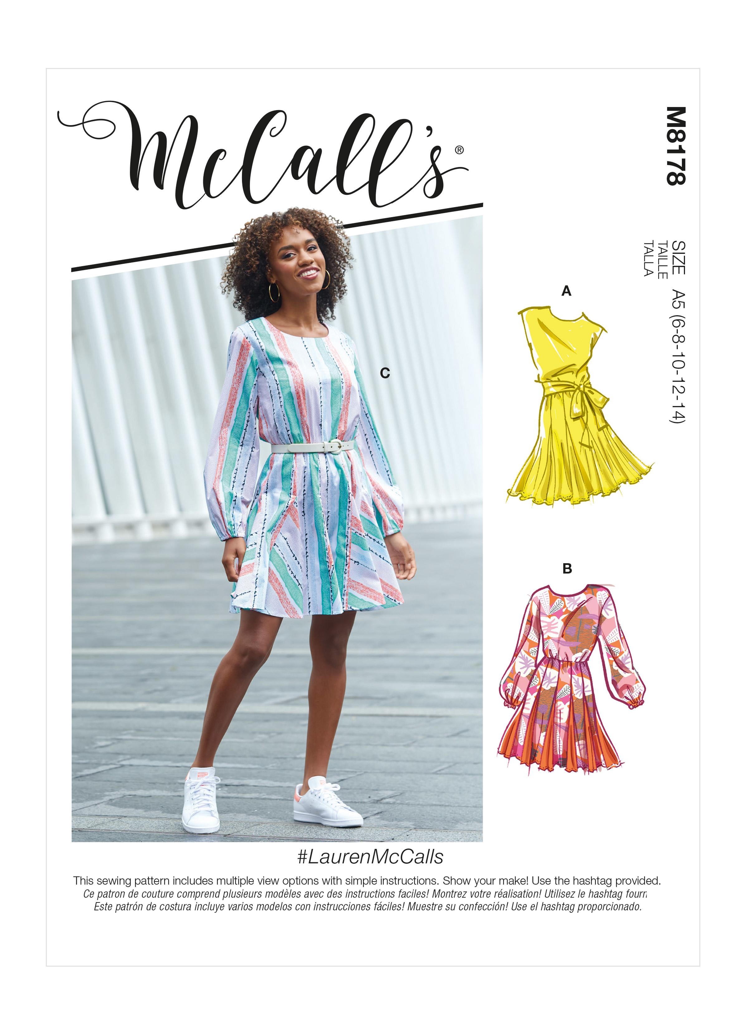 McCall's M8178 #LaurenMcCalls - Misses' Dresses & Belt