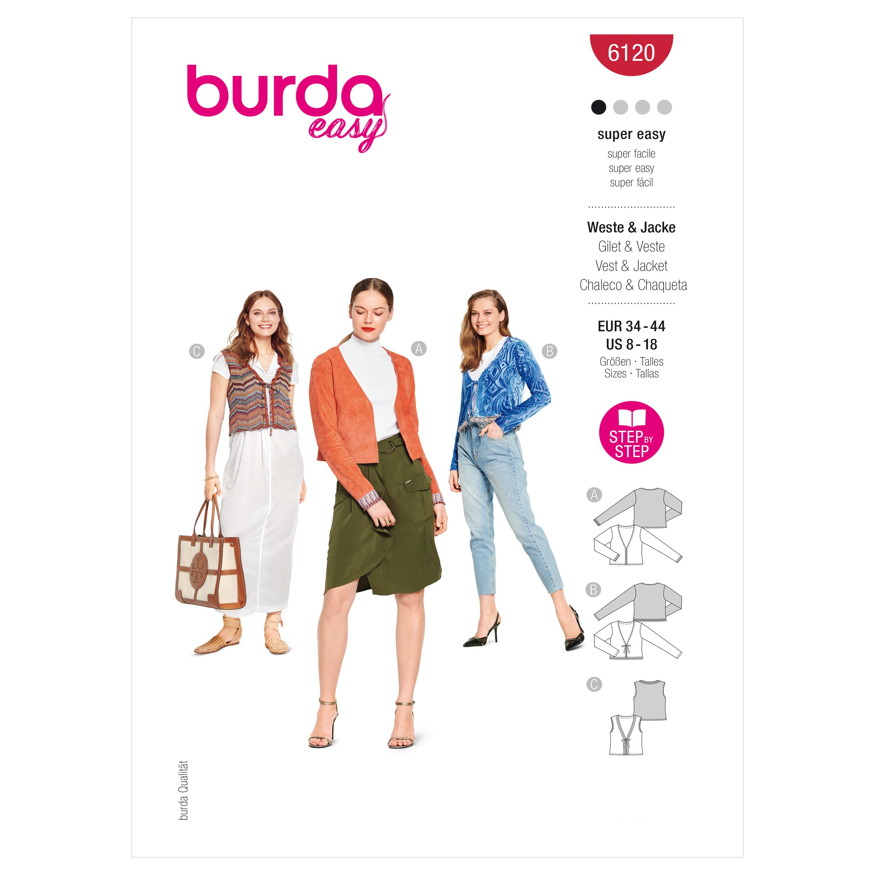 Burda Style Pattern 6120 Misses' Jacket and Vest