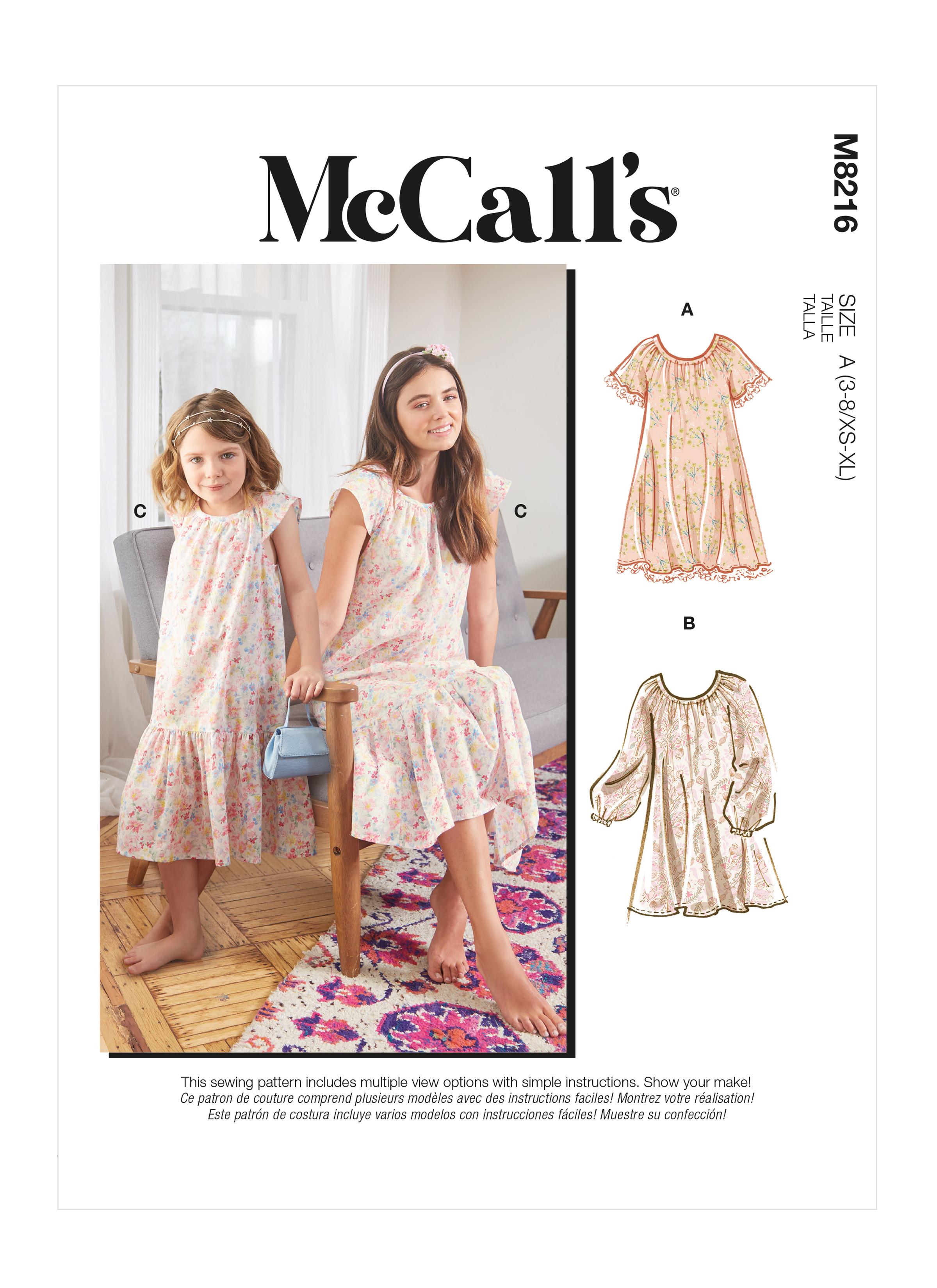 McCalls M8216 Misses' & Children's Dresses
