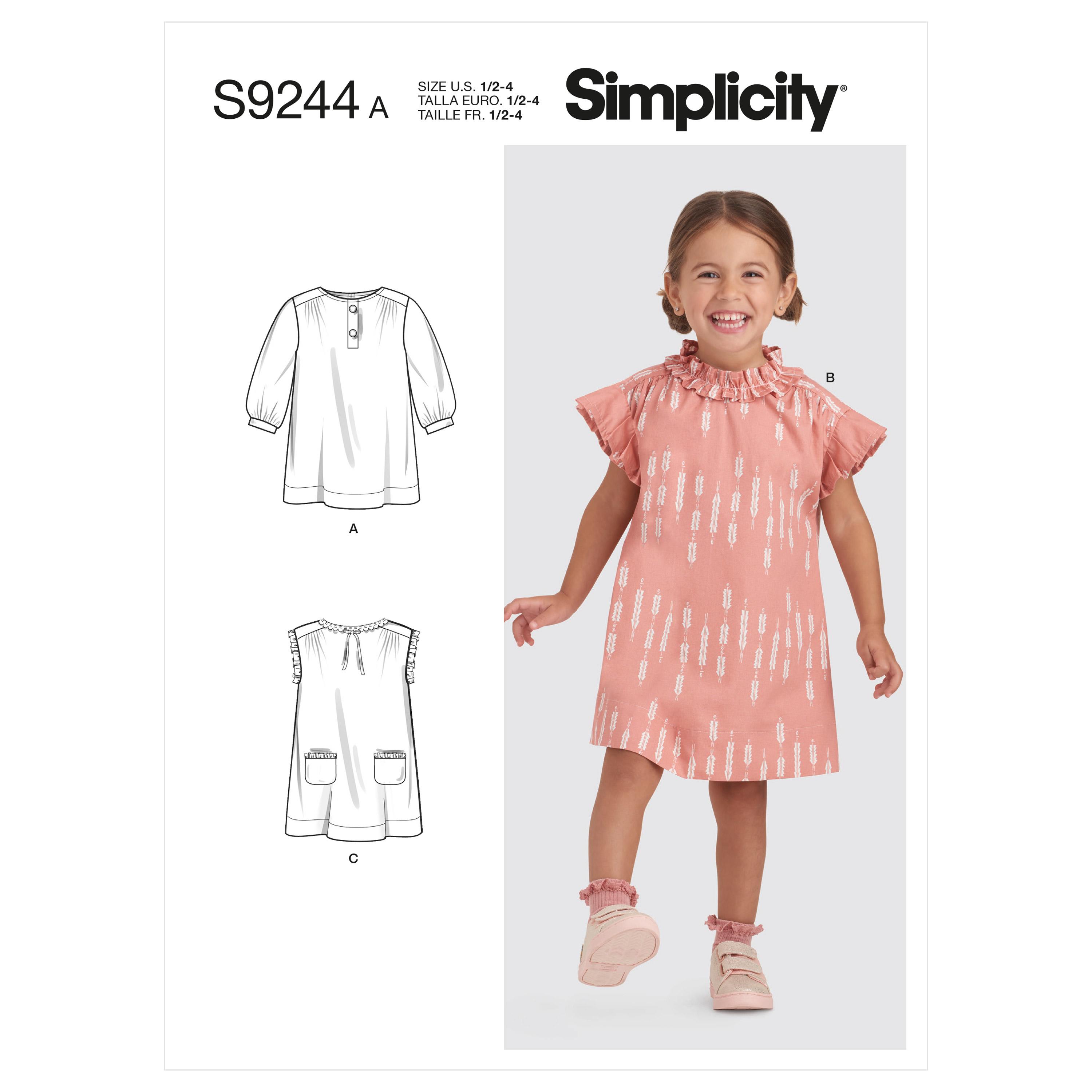 Simplicity Sewing Pattern S9244 Toddlers' Dresses