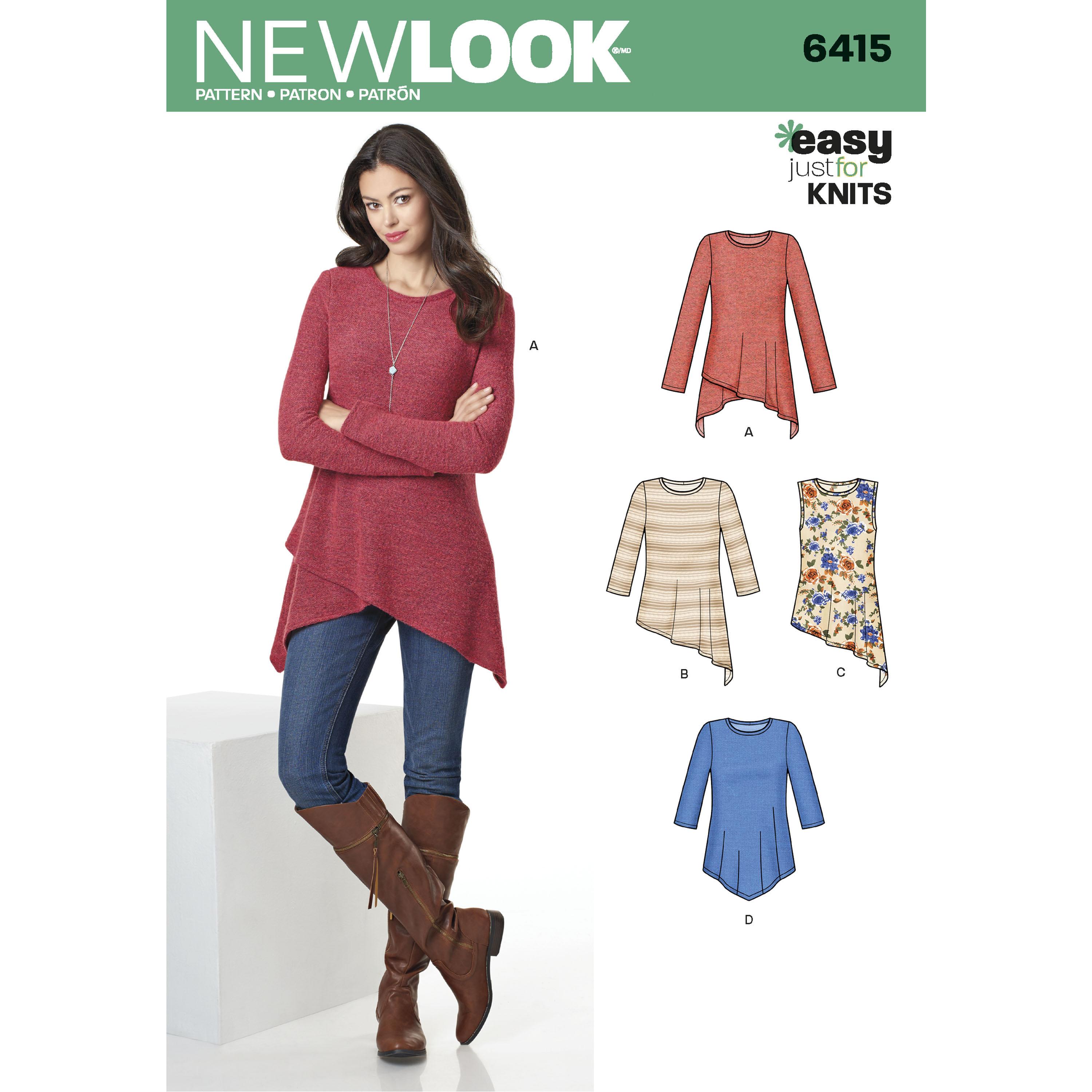 NewLook N6415 Misses' Knit Tunics