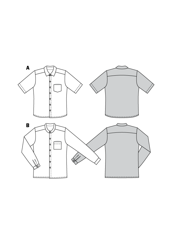 Burda 6349 Men's shirt with collar
