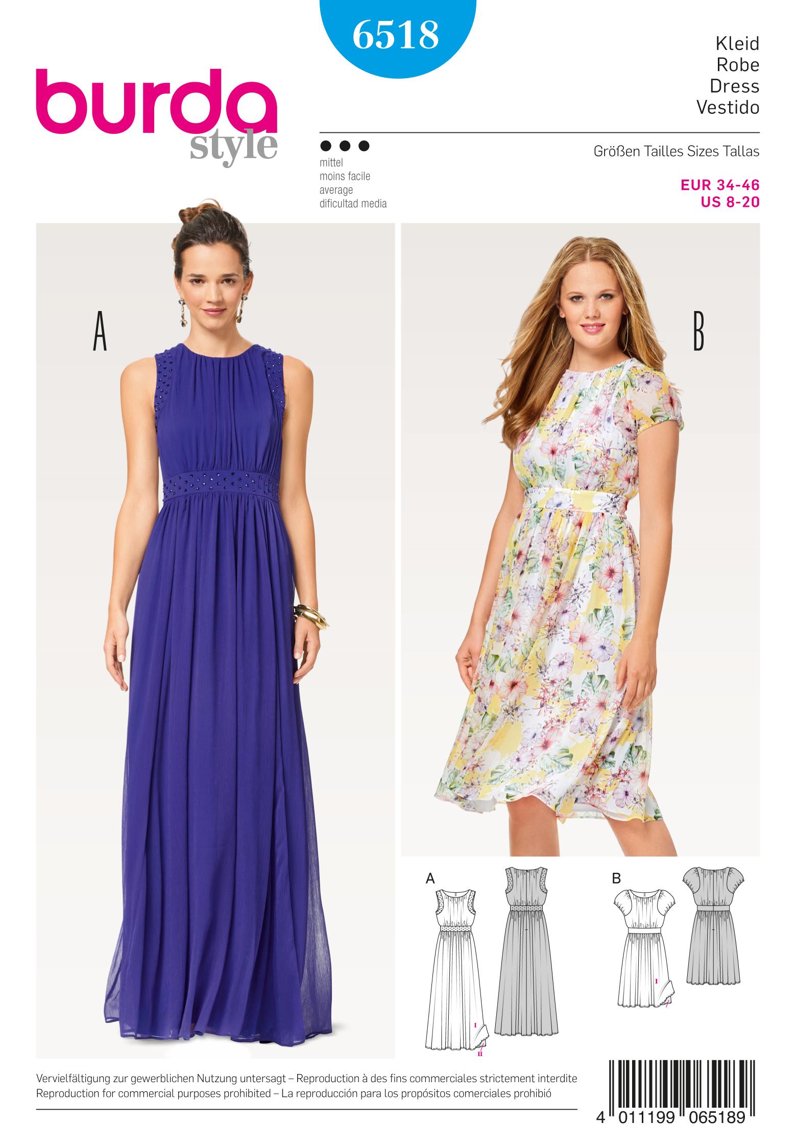 Burda B6518 Women's' Two Layered Dress
