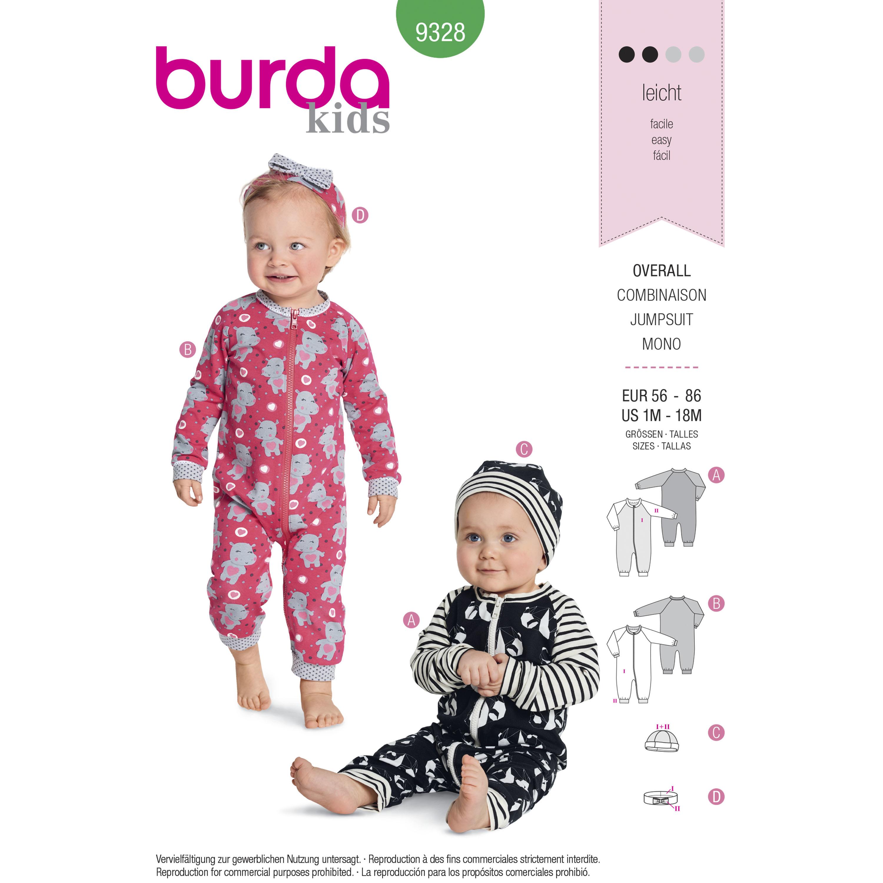 Burda B9328 Baby's Romper