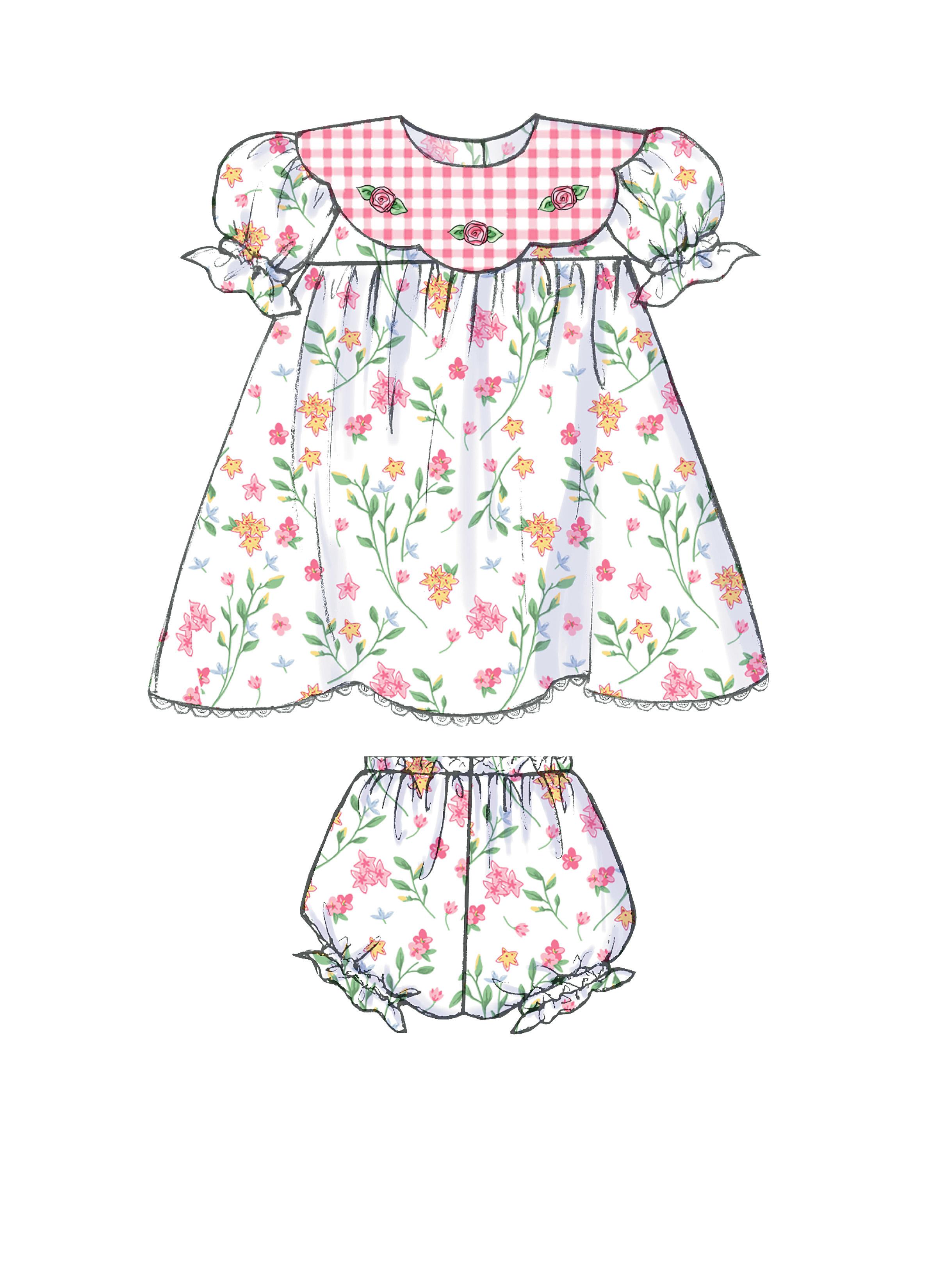 Butterick B4110 Infants' Dress, Panties, Jumpsuit and Hat