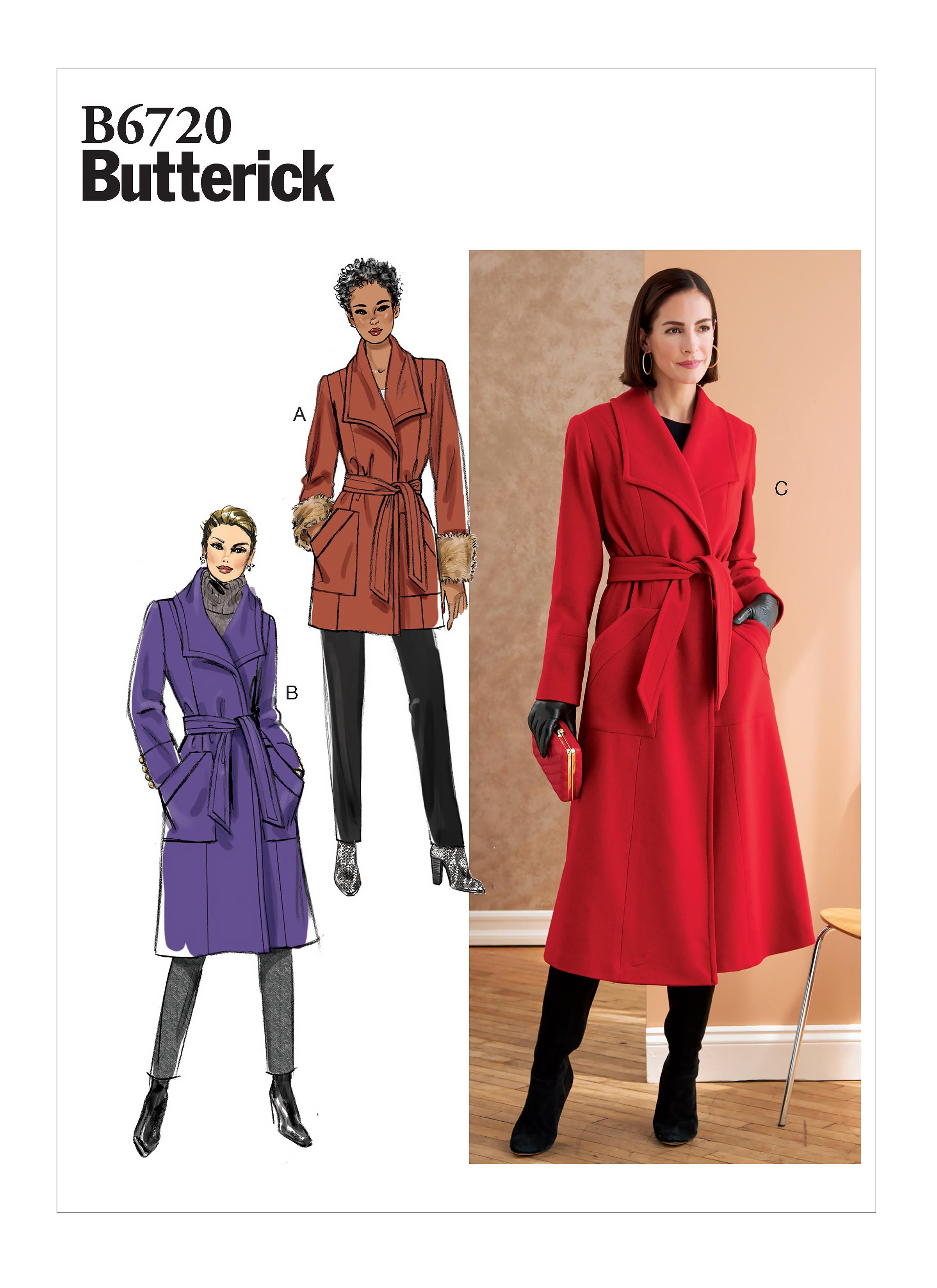 Butterick B6720 Misses'/Misses' Petite Outerwear & Belt