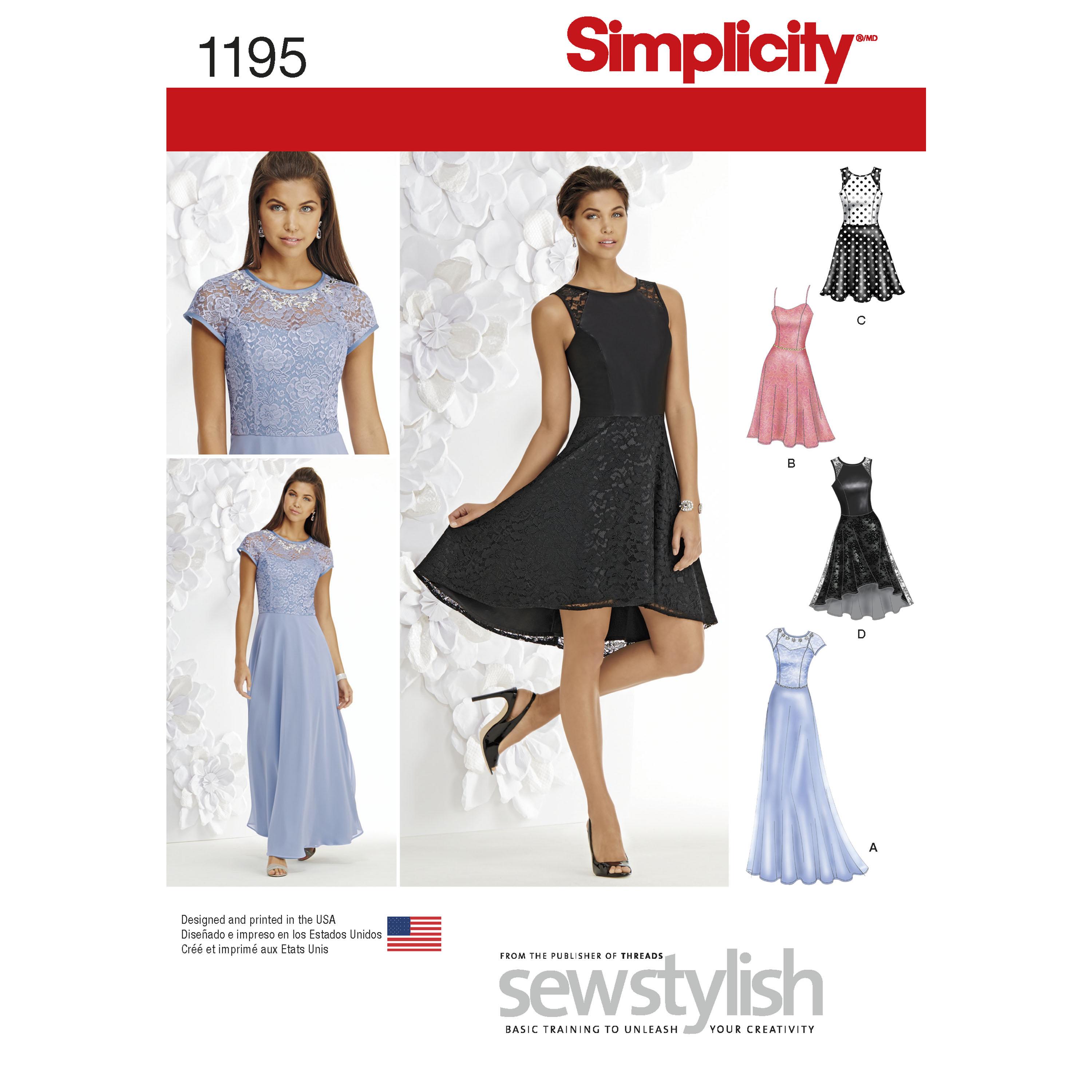 Simplicity S1195 Women's and Petite Special Occasion Dress