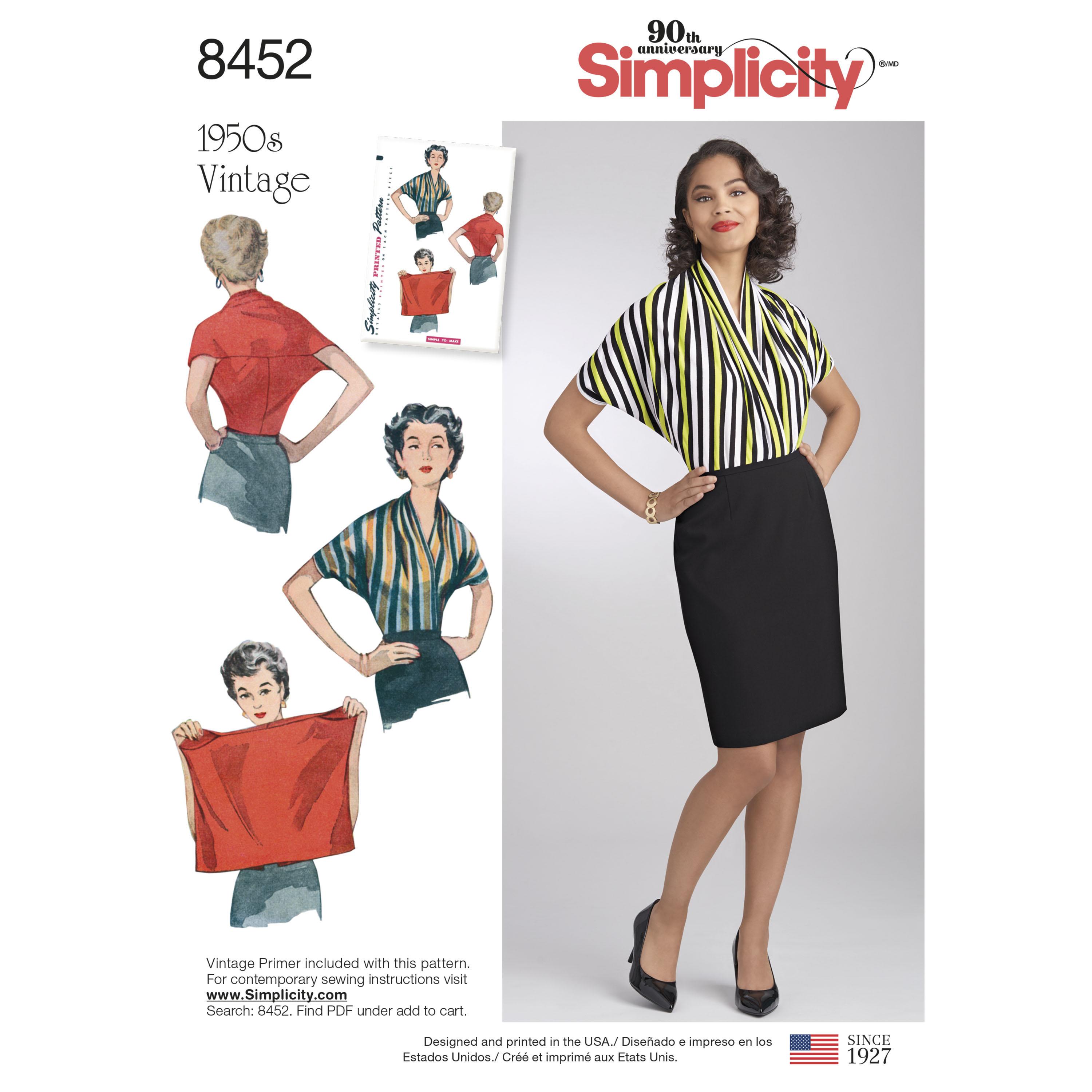 Simplicity S8452 Womens Vintage Knit Blouse
