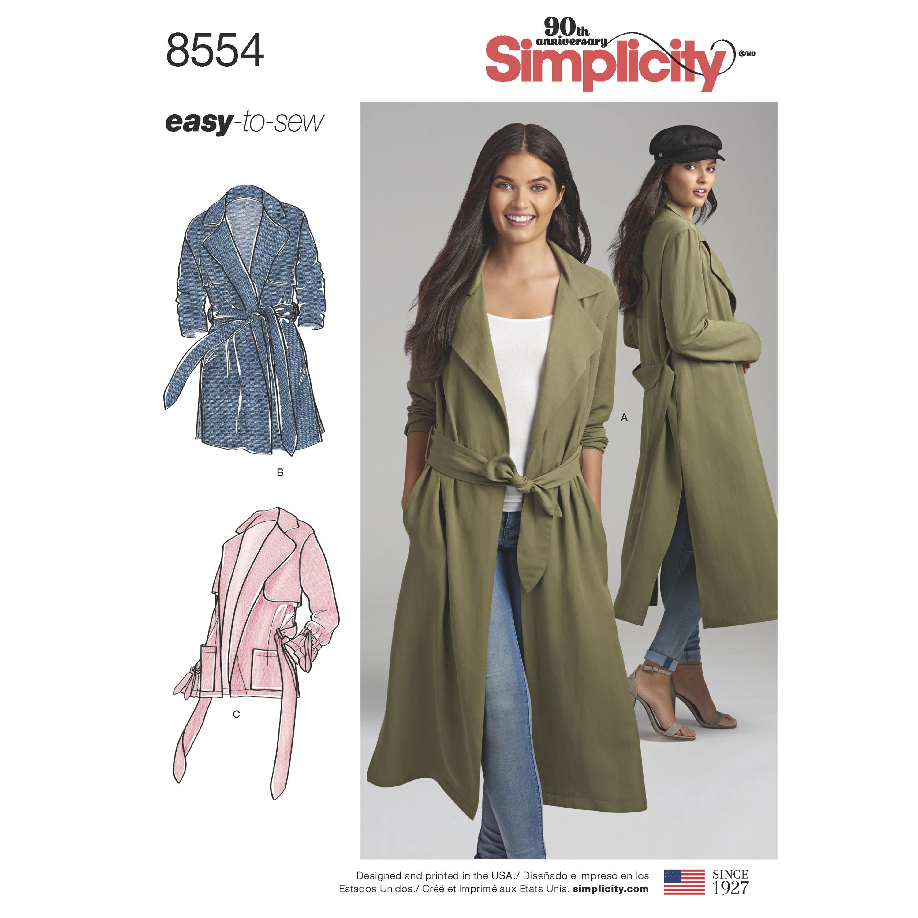 Simplicity S8554 Womens / Petite Womens  Coats and Jackets