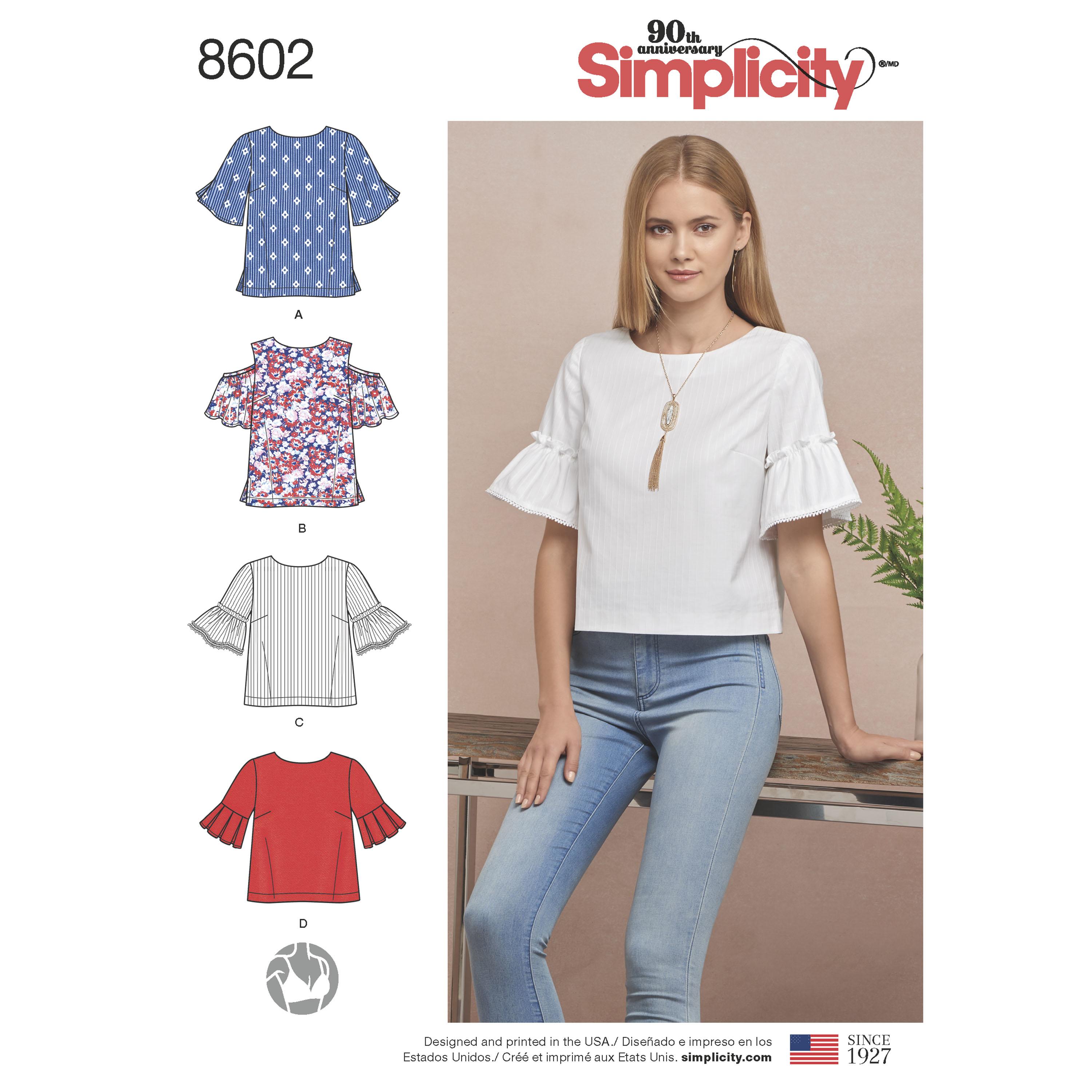 Simplicity S8602 Womens Tops in Two Lengths
