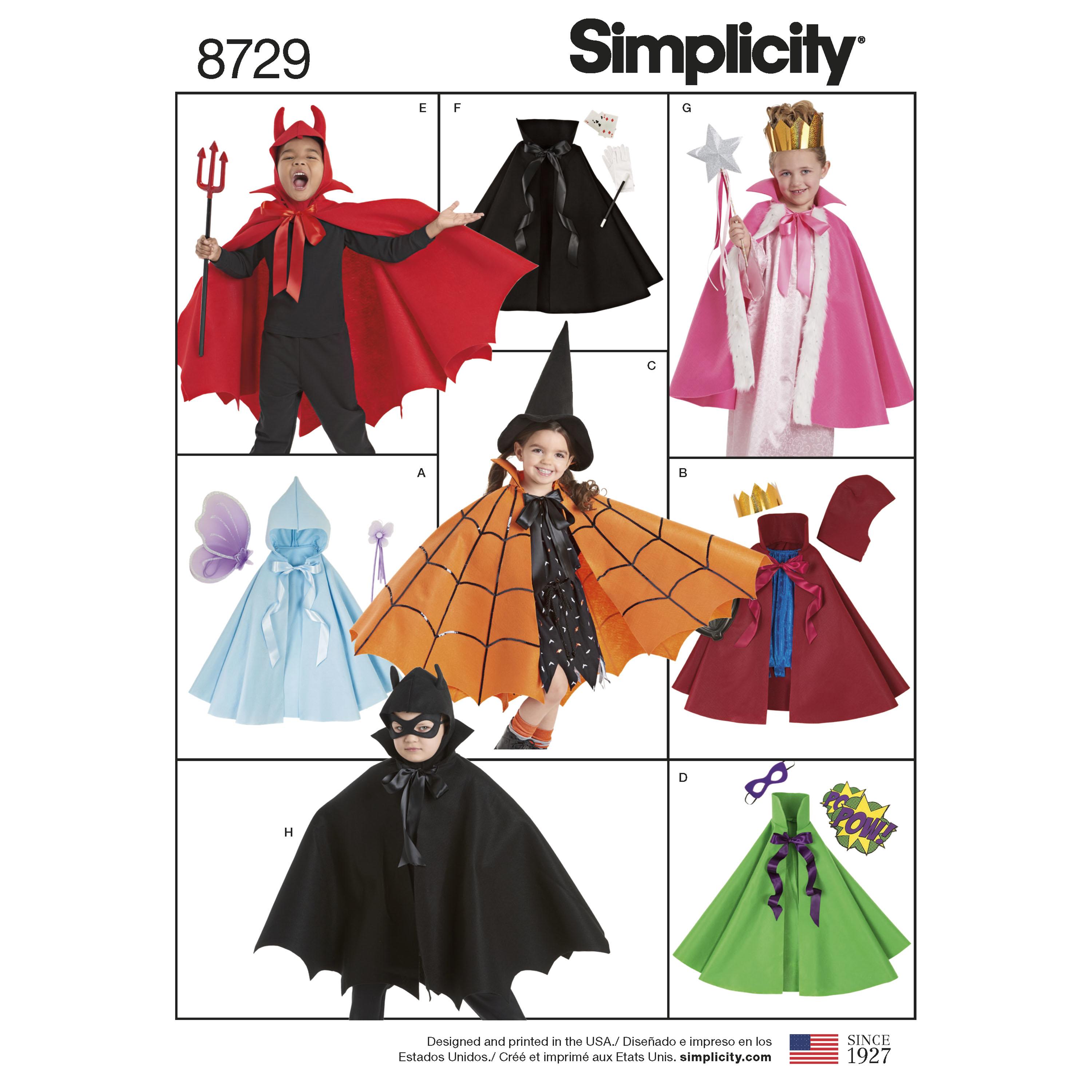 Simplicity S8729 Child's Cape Costumes