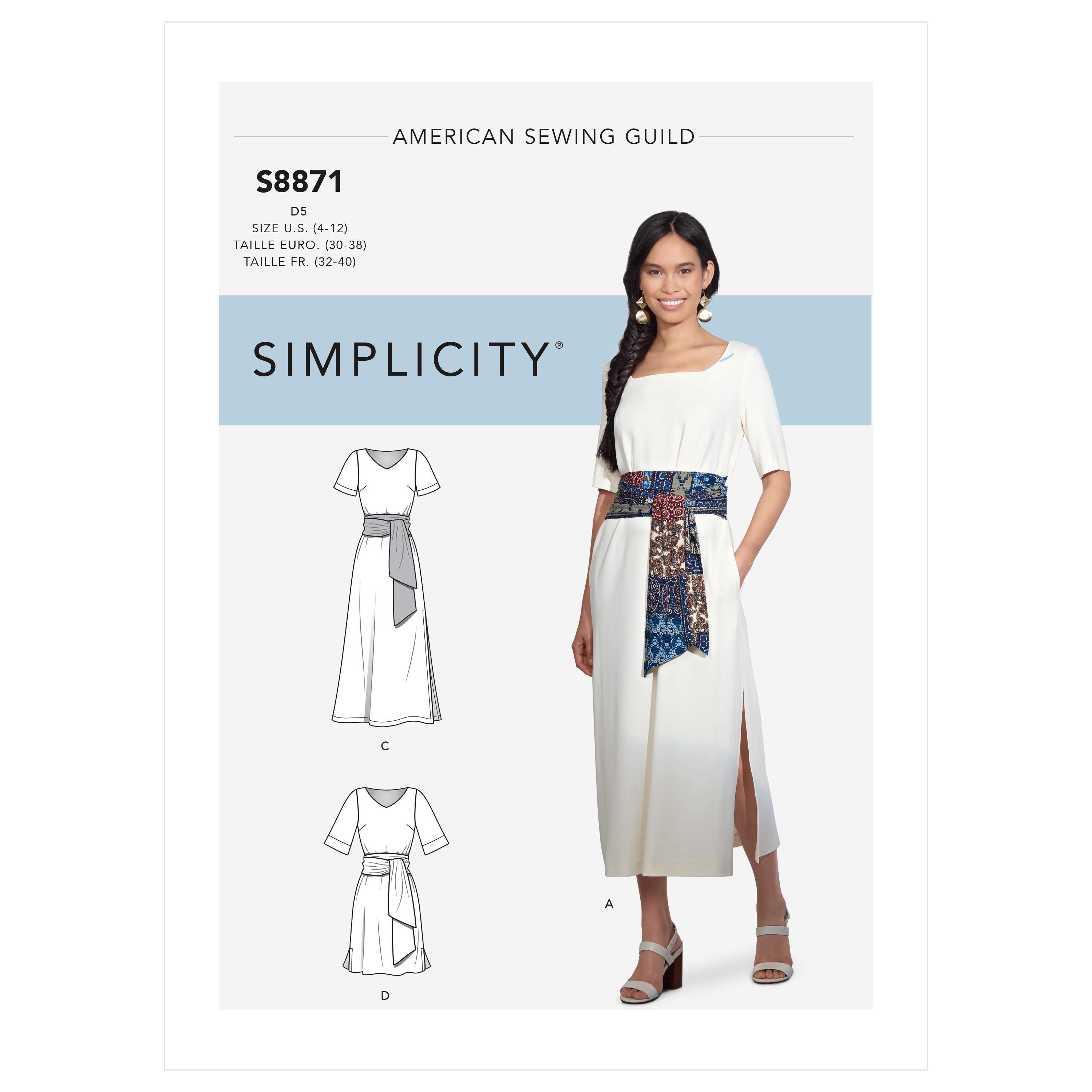 Simplicity S8871 Misses'/Petite Wrap Tie Dress