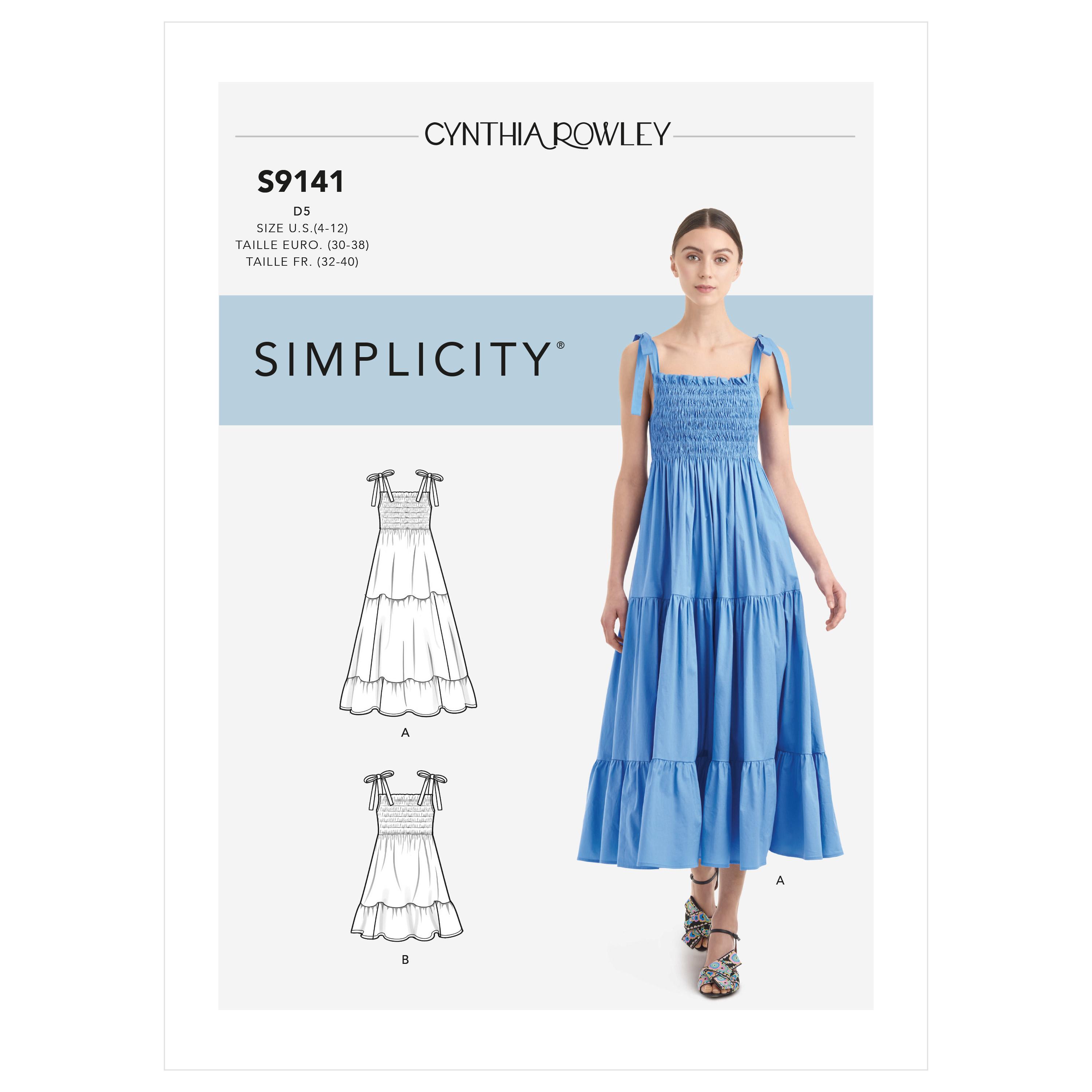 Simplicity S9141 Misses' Dress With Shirred Bodice