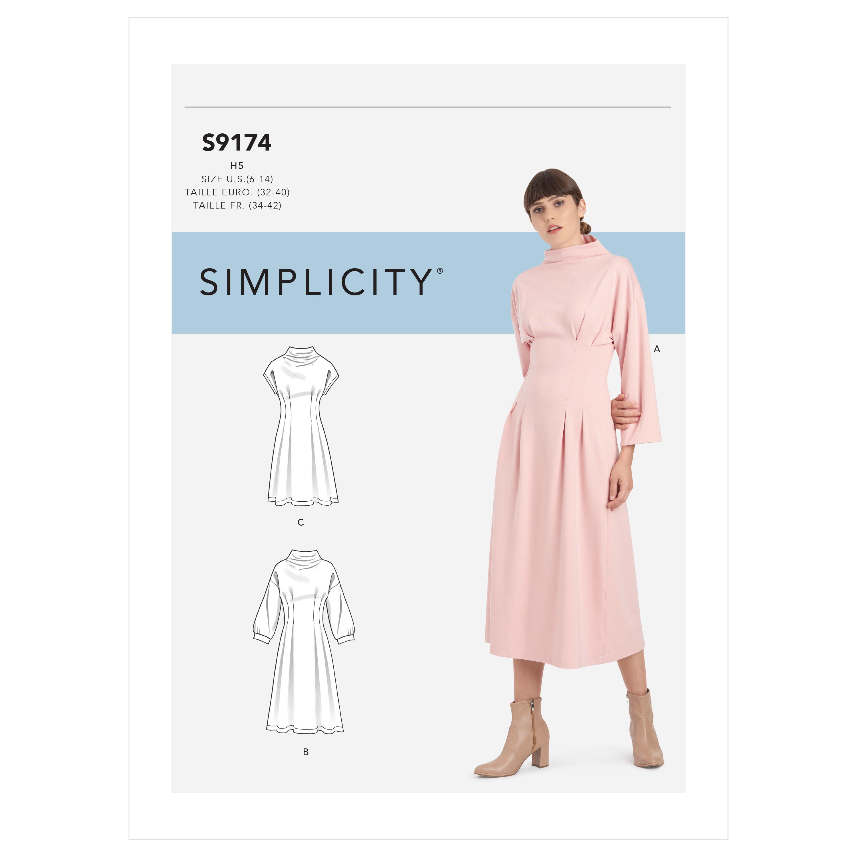 Simplicity S9174 Misses' Knit Dress