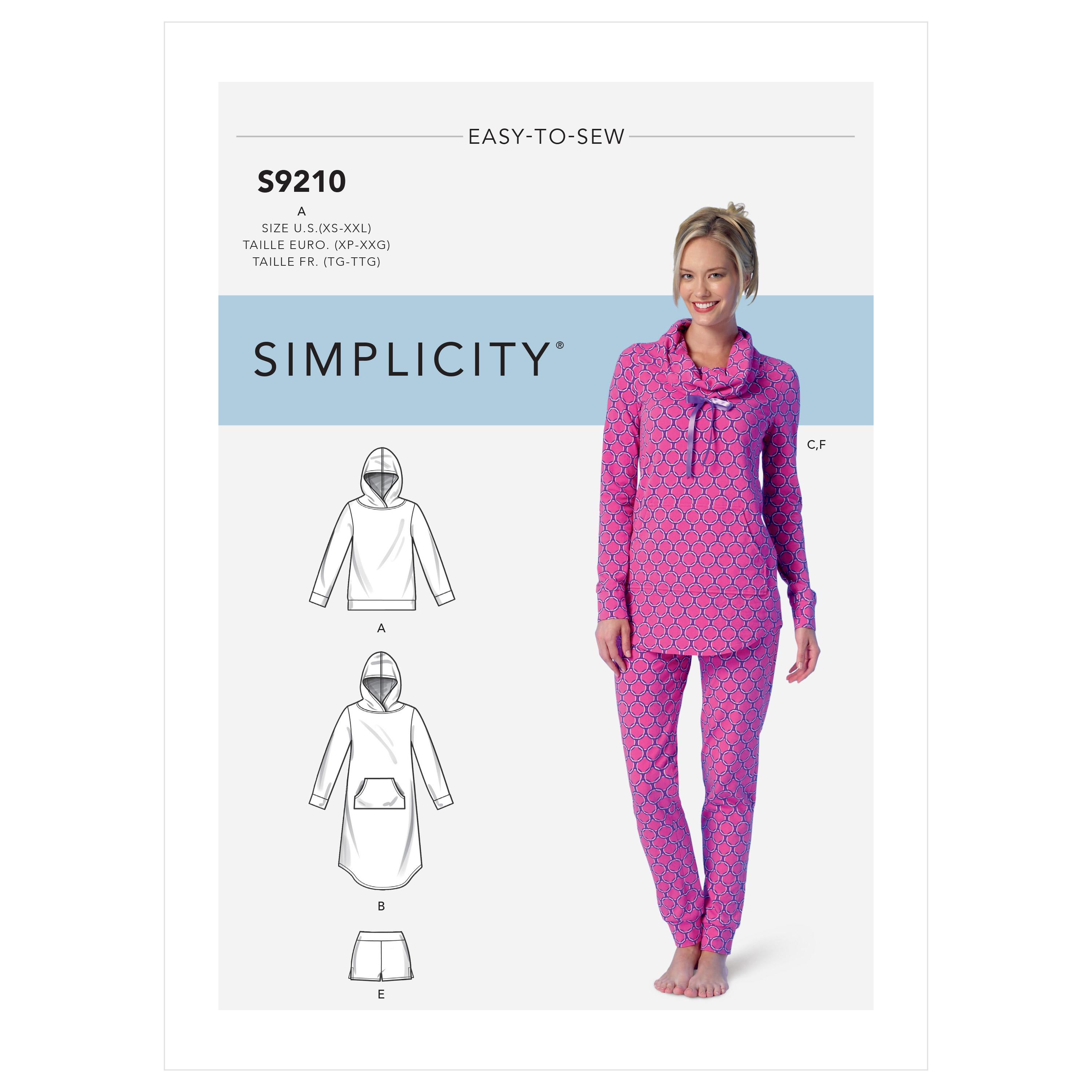 Simplicity S9210 Misses' Tops, Dress, Shorts, Pants and Slippers