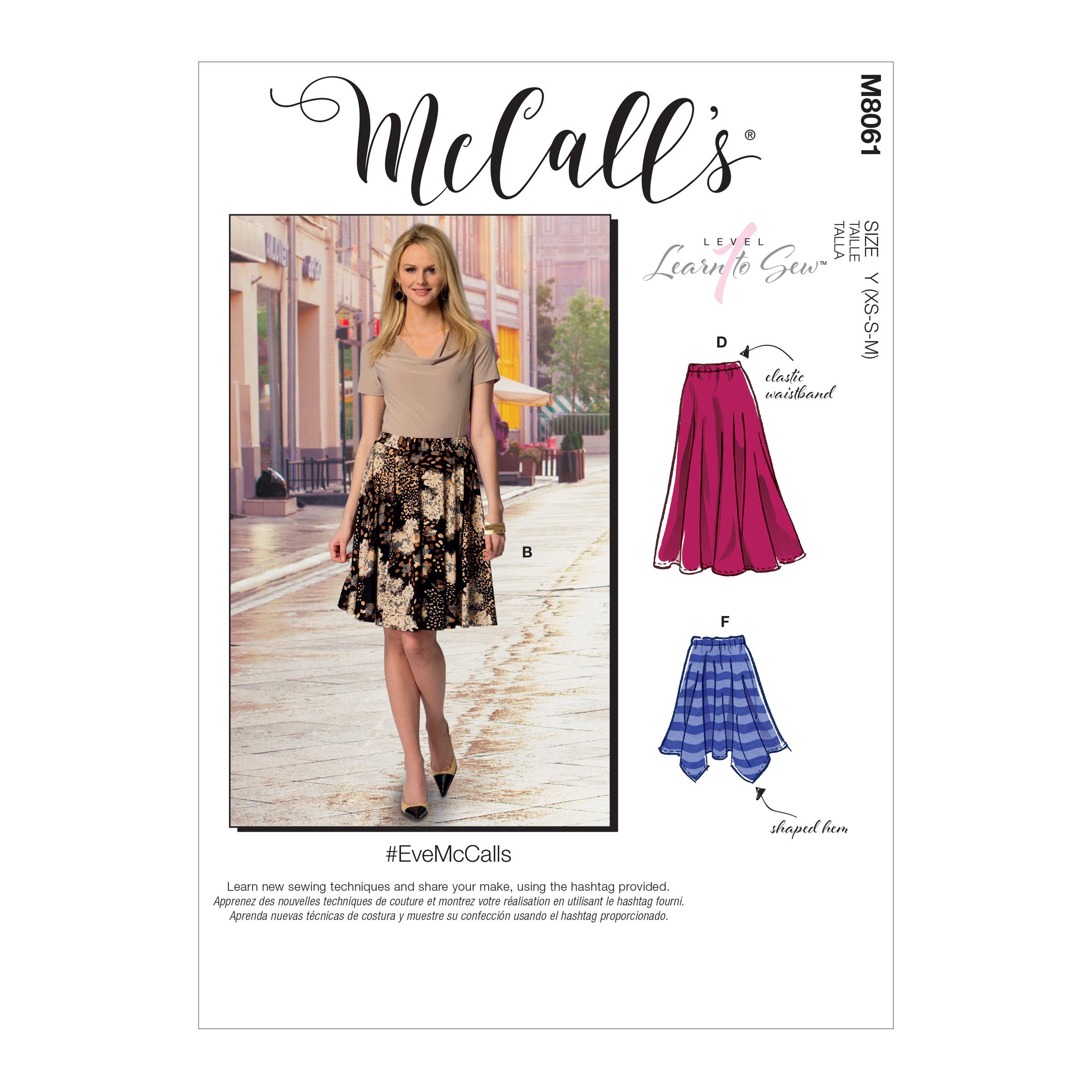 McCalls M8061 Misses Skirts