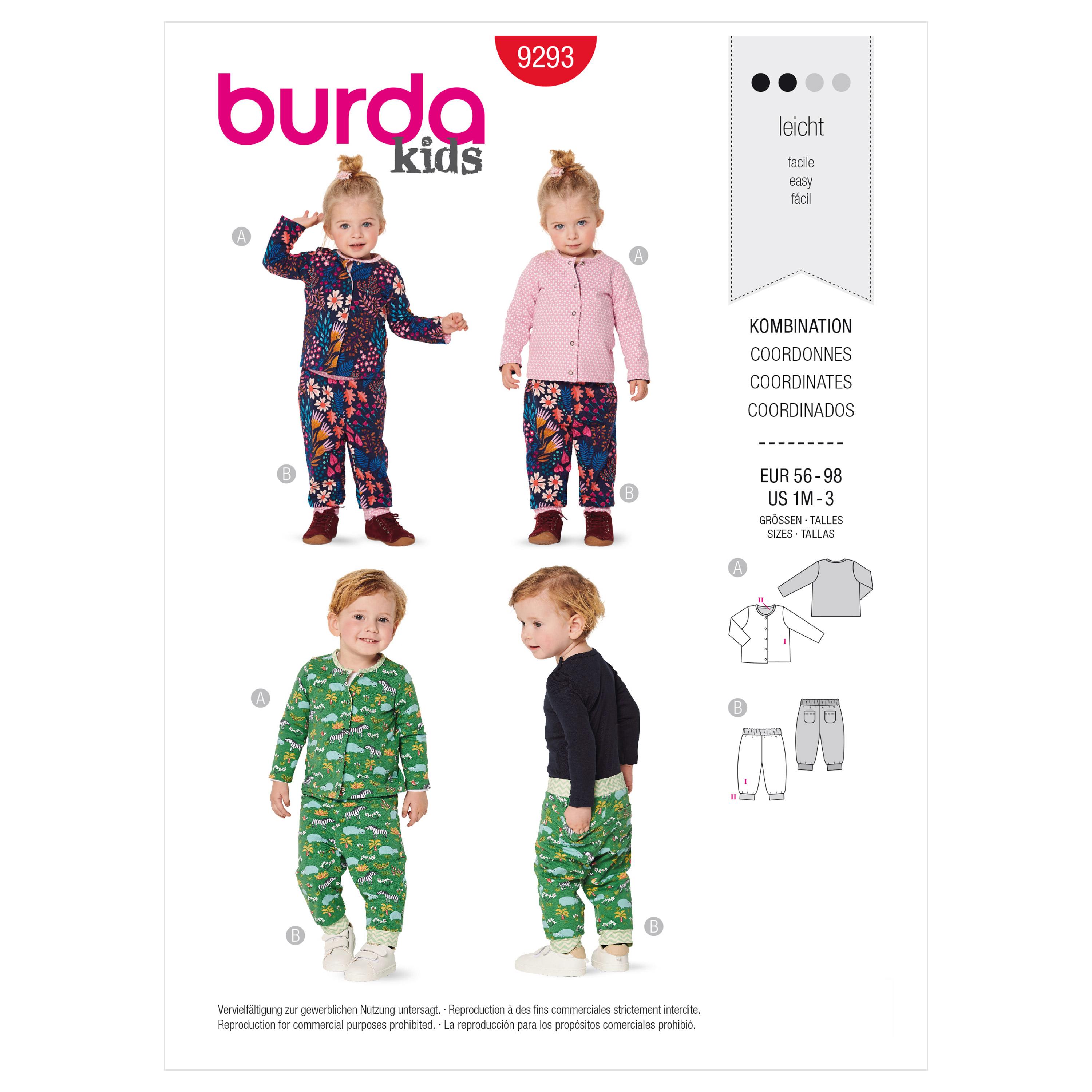 Burda Style Pattern 9293 Babies' Jacket ? Trousers or pants ? Reversible
