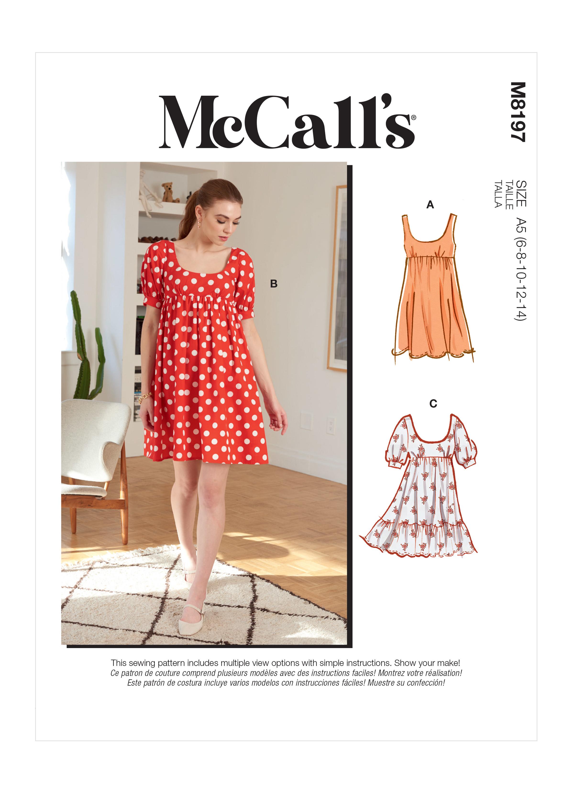 McCalls M8197 Misses' Dresses