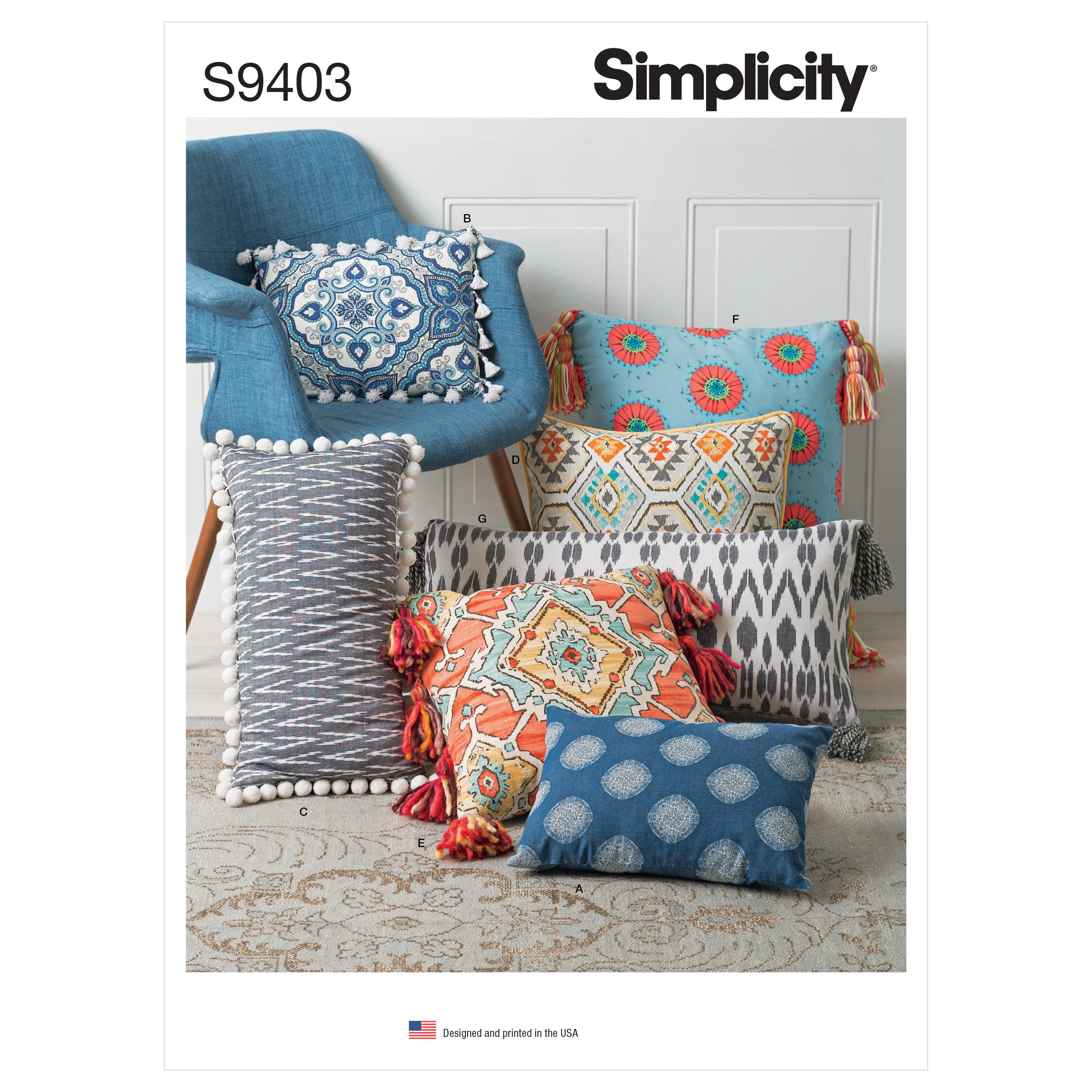 Simplicity Sewing Pattern S9403 Pillows