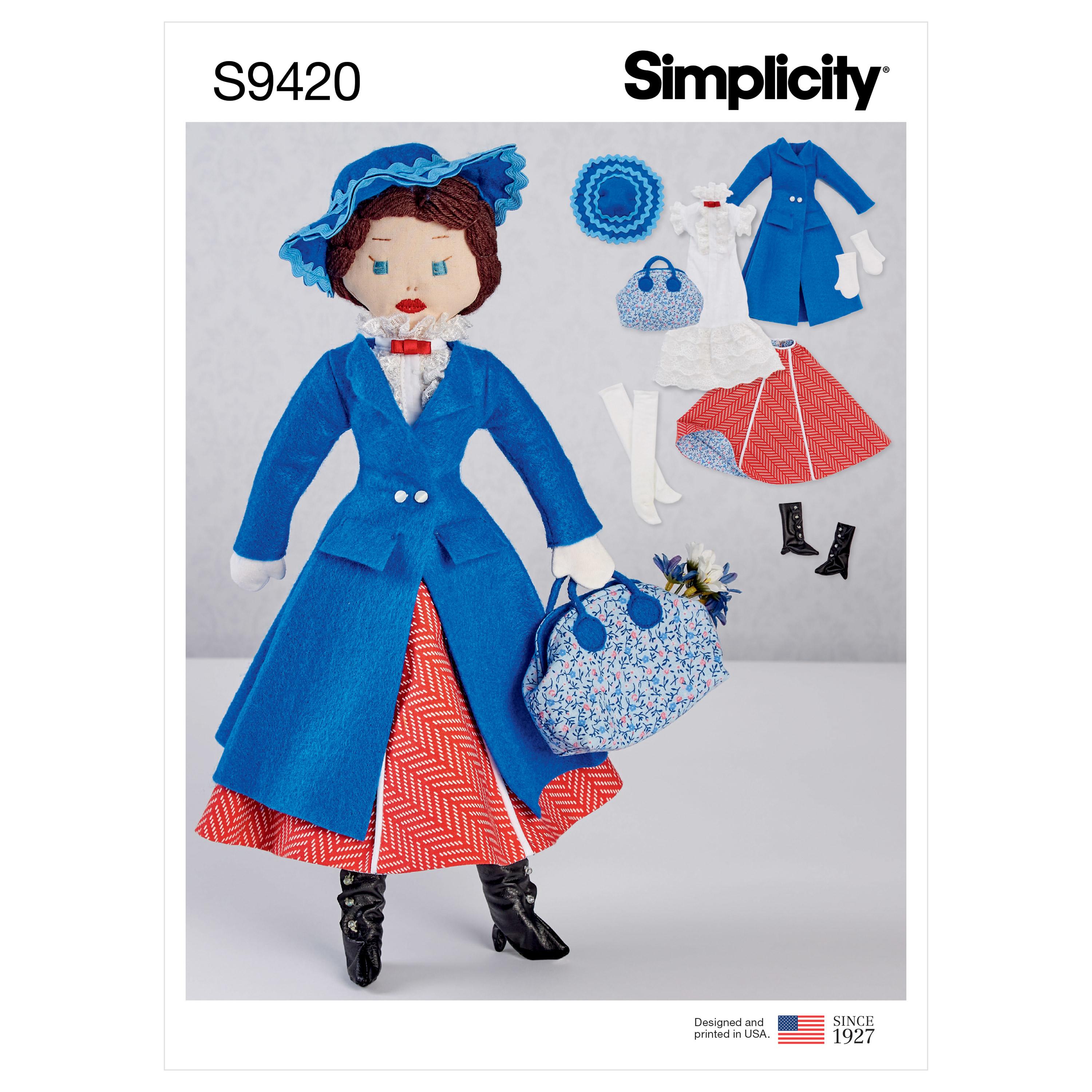 Simplicity Sewing Pattern S9420 17" Stuffed Doll and Clothes