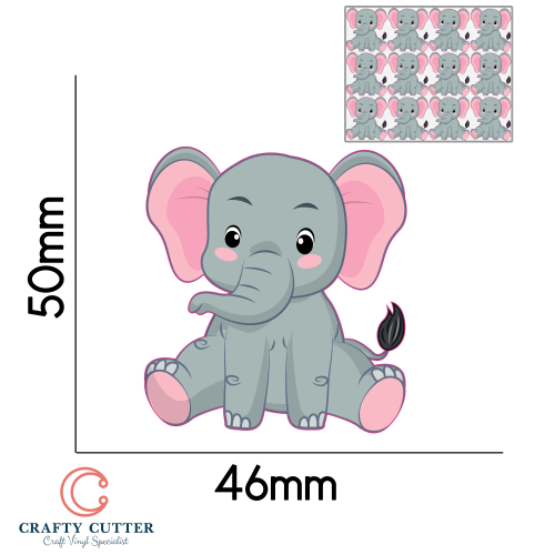 PreCut Stickers Animal elephant x12