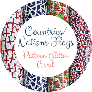 Countries Flags Patterned Glitter Card Main