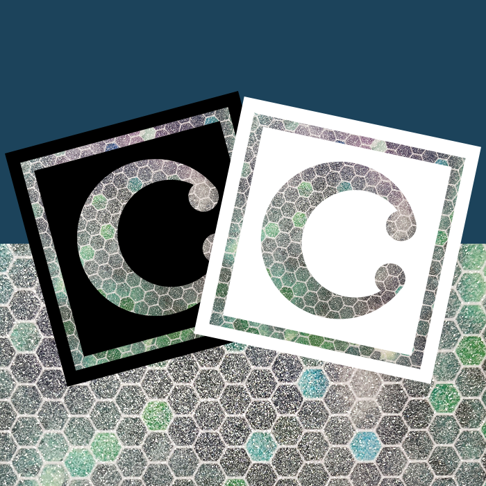 Printed Pattern Glitter Card Honeycomb Green