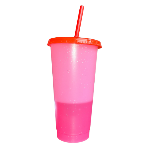 Glitter Colour Changing Cold Cup - Pastel Pink - Pink