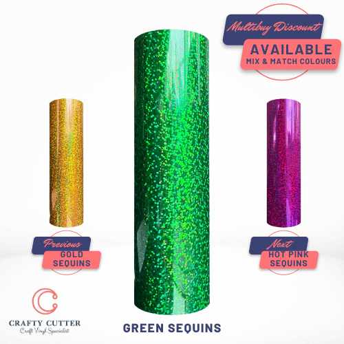 Holographic HTV A4 - Green Sequins