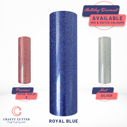 Glitter Heat Transfer Vinyl Iron On MR - Royal Blue
