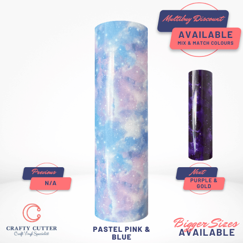 Printed Patterned HTV - Galaxy - Pastel Pink & Blue