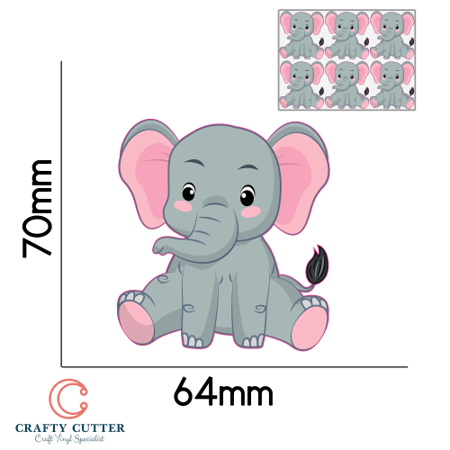 PreCut Stickers Animal elephant x6