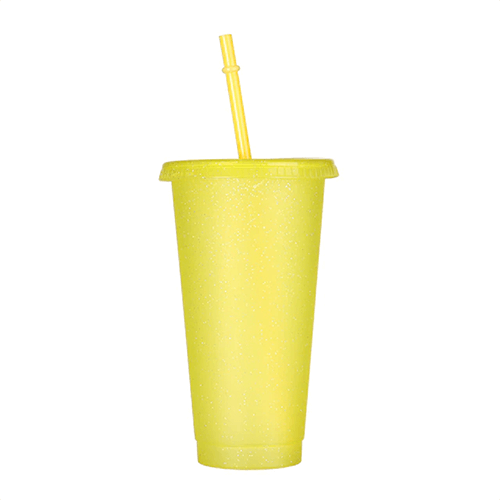 Frosted Glitter Cold Cup Yellow