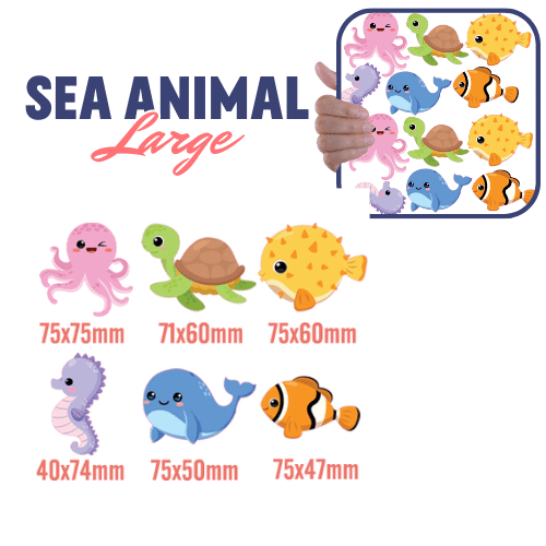 Sea Animal Stickers 2 Large