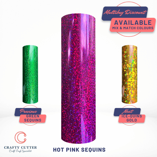 Holographic HTV A4 - Hot Pink Sequins